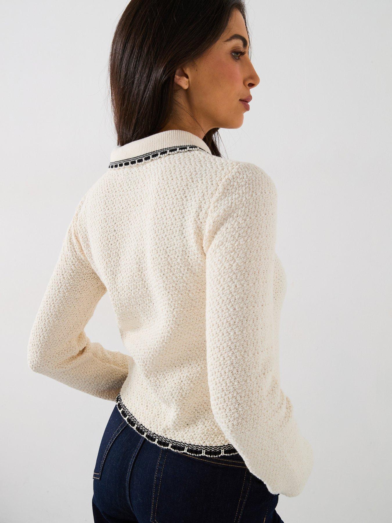 Image 2 of 6 of River Island Long Sleeve Trophy Top - Cream