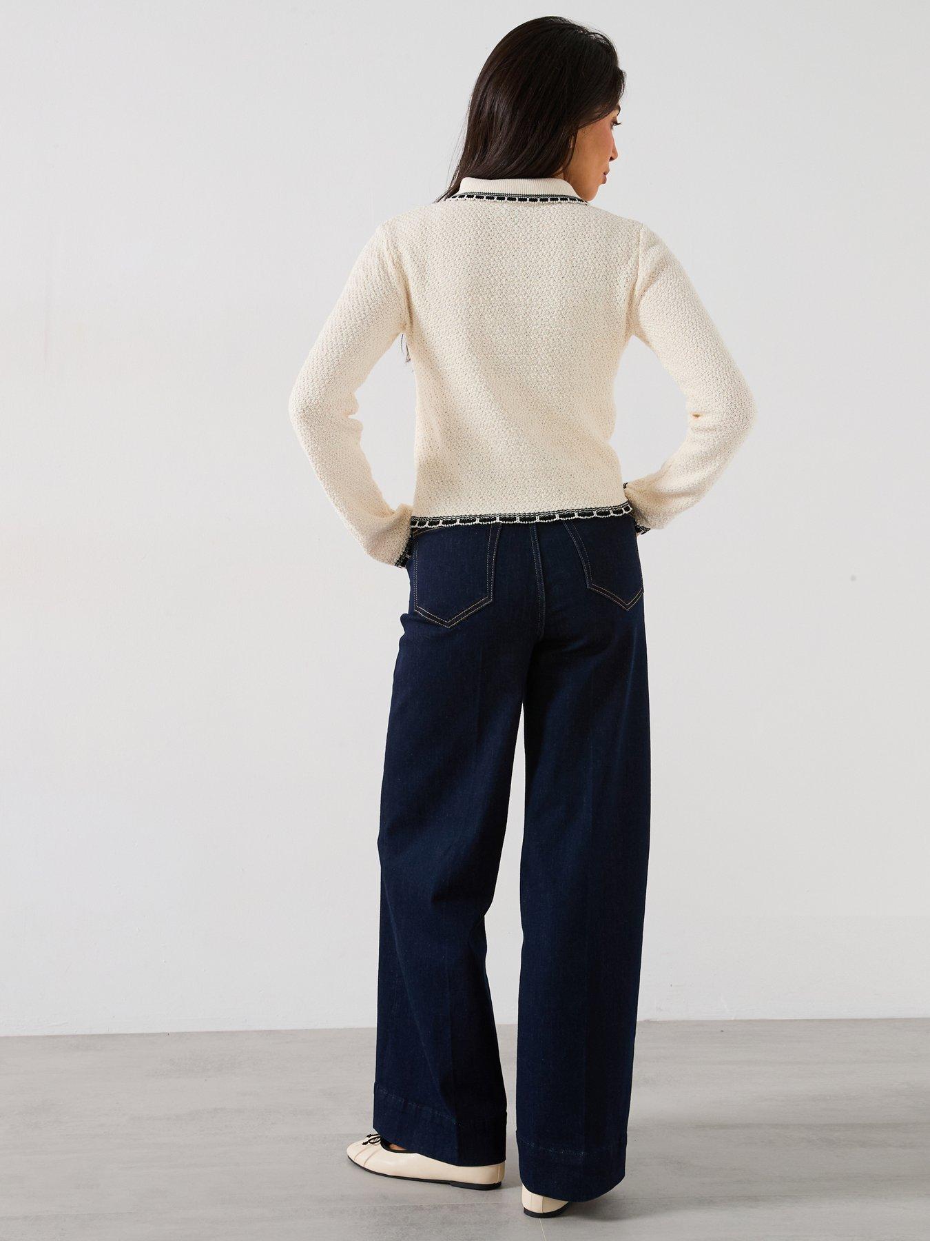 Image 6 of 6 of River Island Long Sleeve Trophy Top - Cream