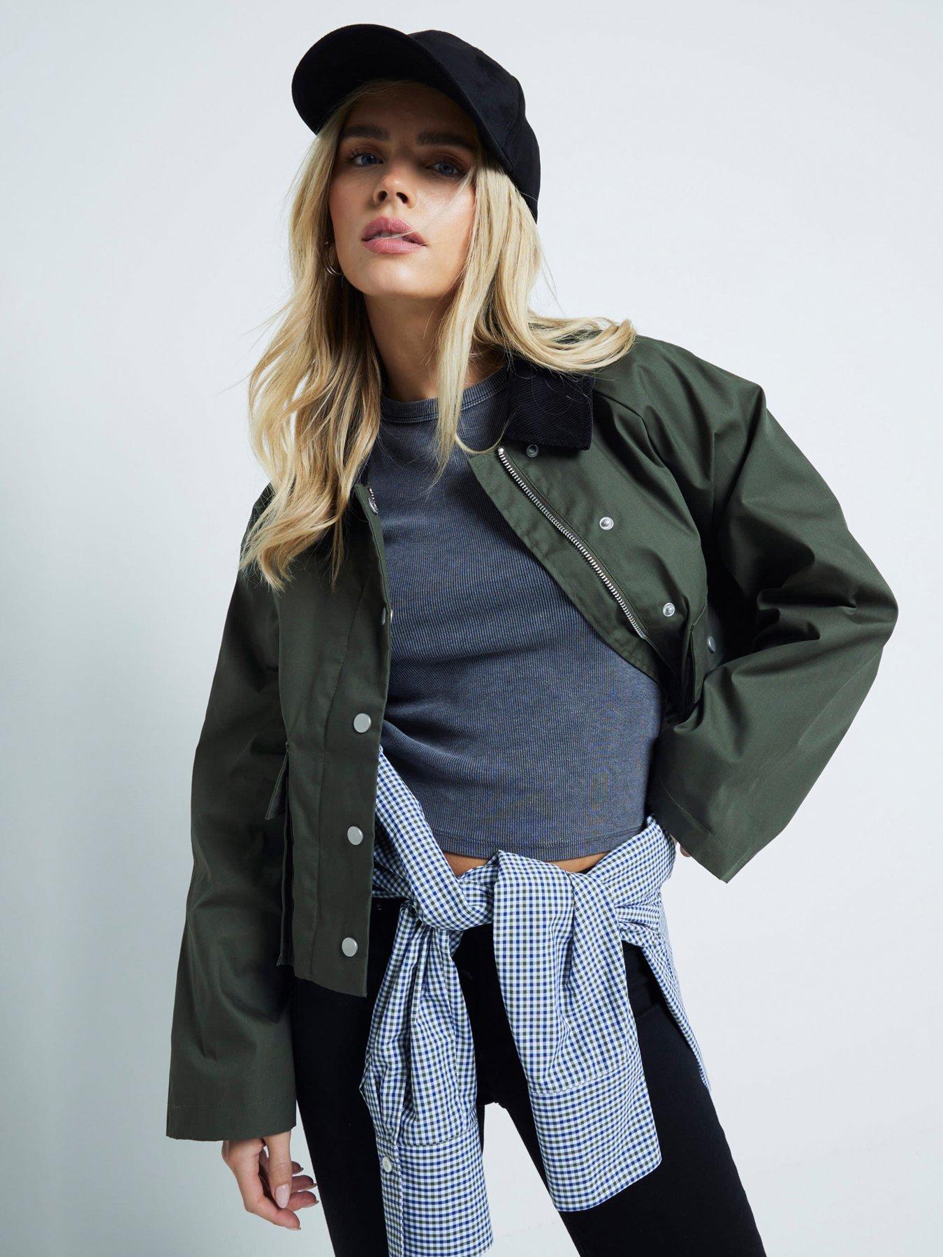 RI Petite Petite Waxed Wax Jacket Khaki Very
