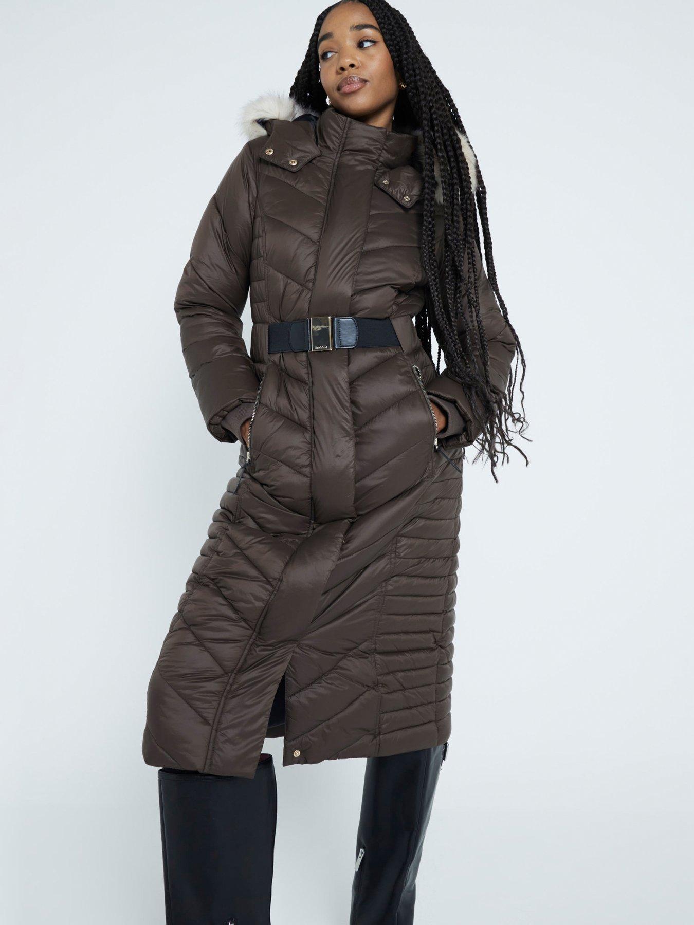 river island slim padded - dark brown