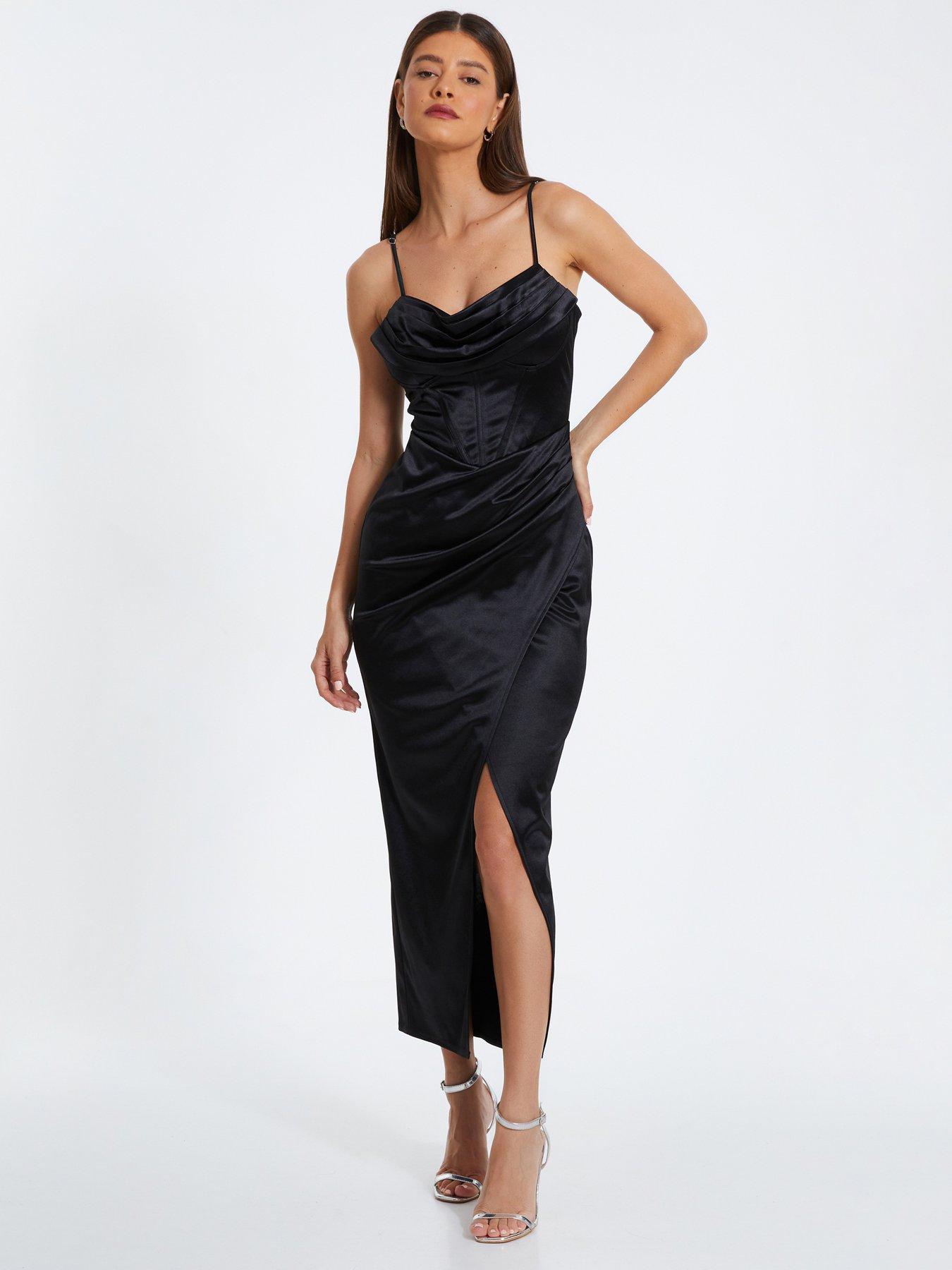 quiz corset dress Quiz Cowl Neck Corset Dress - Black