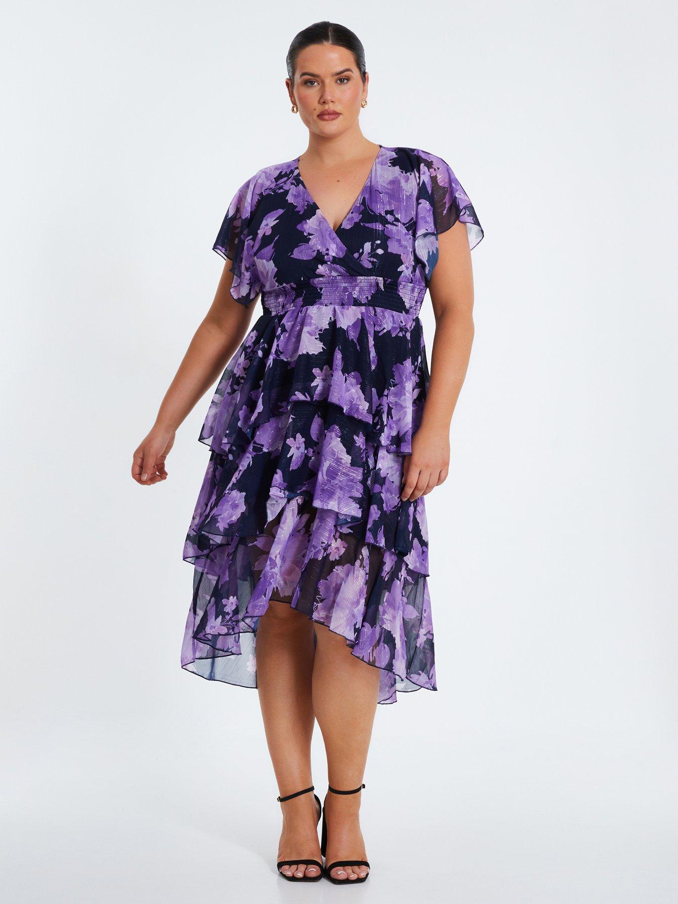 Ax paris curve floral dip back dress sale