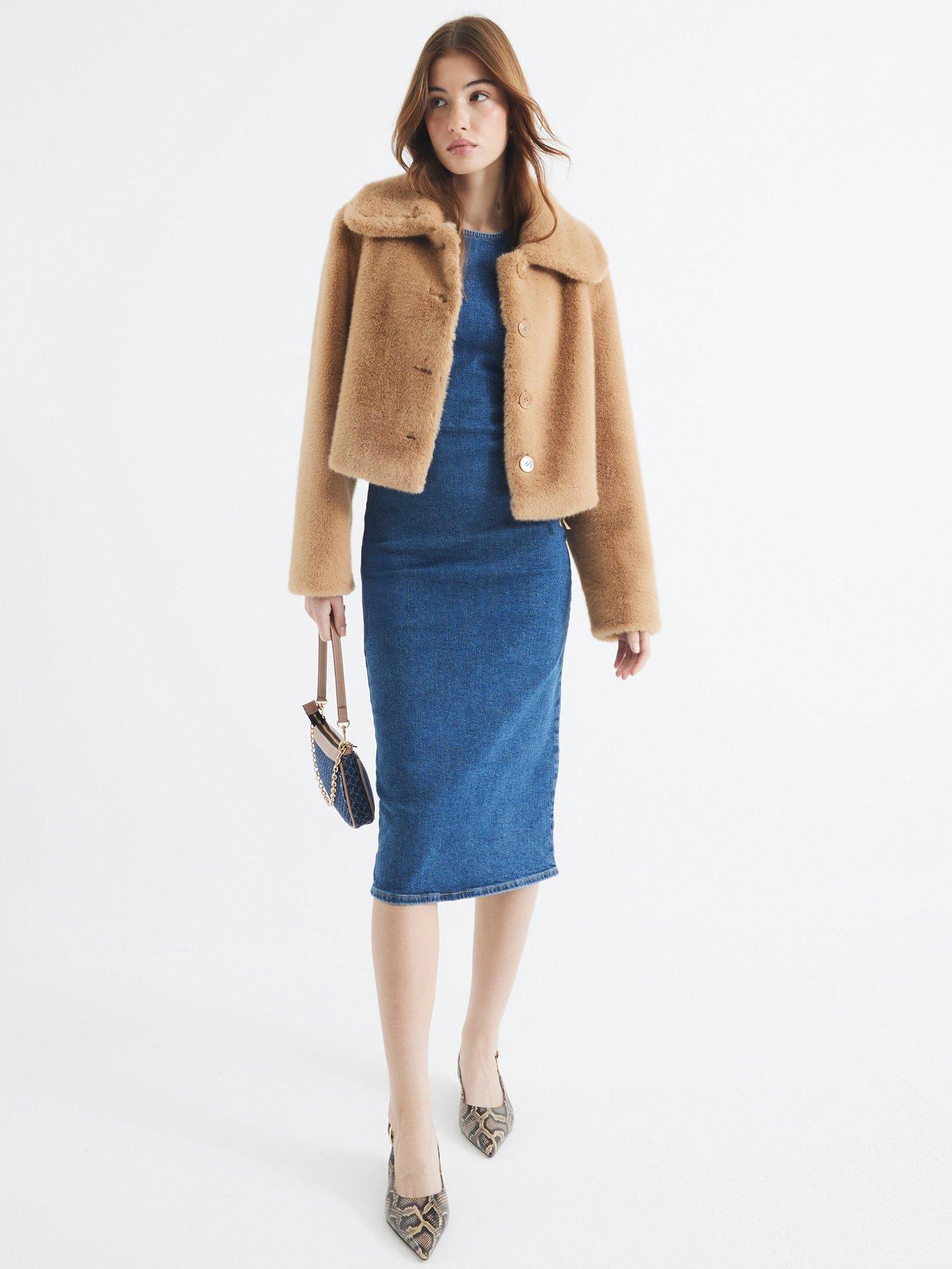 Image 3 of 6 of River Island Stretch Denim Dress - Dark Denim - Blue