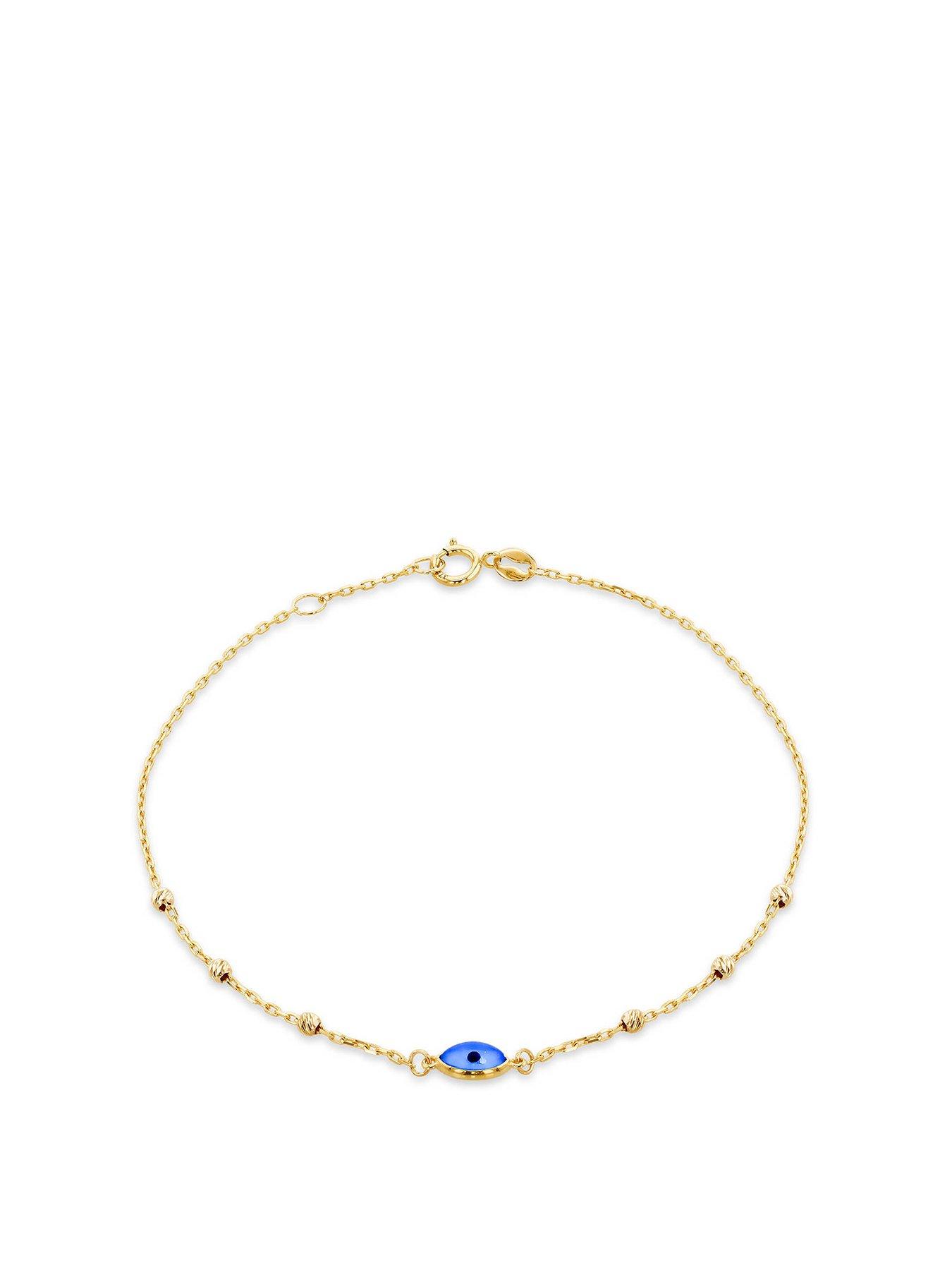 Product photograph of Love Gold 9ct Yellow Gold 6m X 3mm Evil Eye Dc Ball Bracelet 19cm 7 5 from very.co.uk