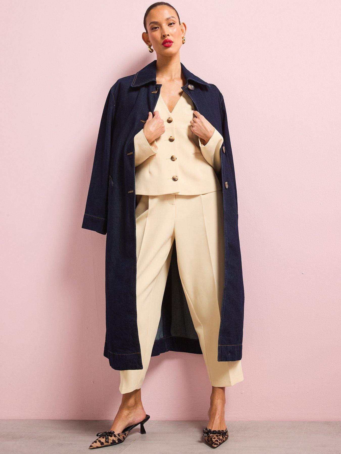 Image 4 of 6 of River Island V Neck Button Front Blazer - Light Yellow