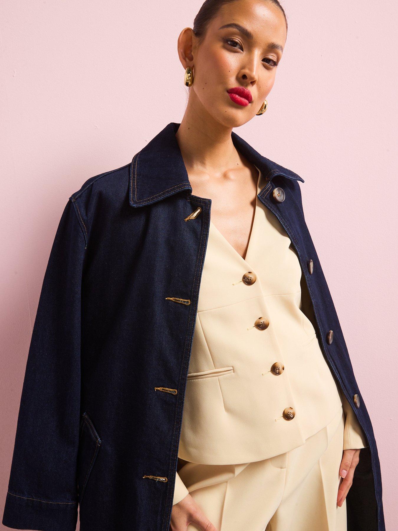 River Island V Neck Button Front Blazer Light Yellow Very - Main Image