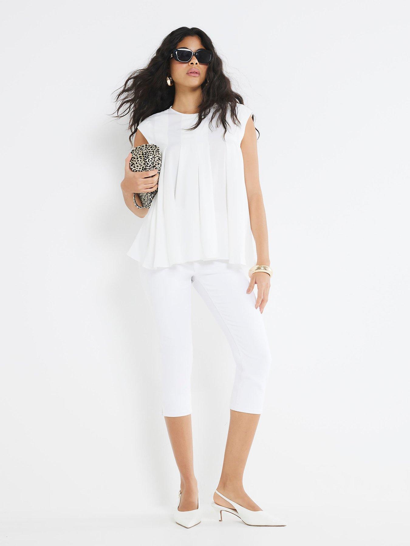 undefined Pleated Tank Top - Cream
