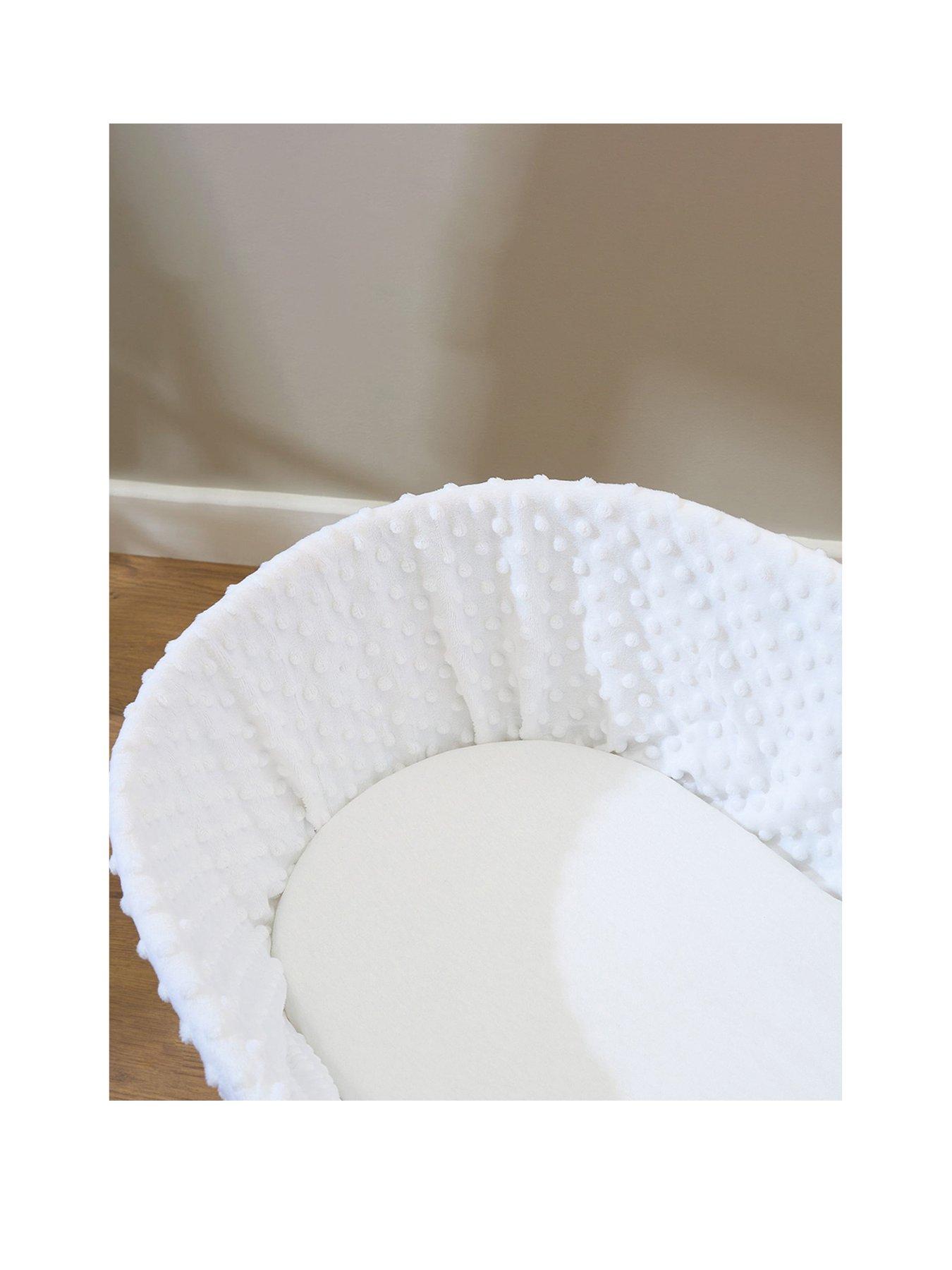Image 3 of 4 of Clair De Lune Moses Basket Sheets &amp; Pram Cellular Blanket - White