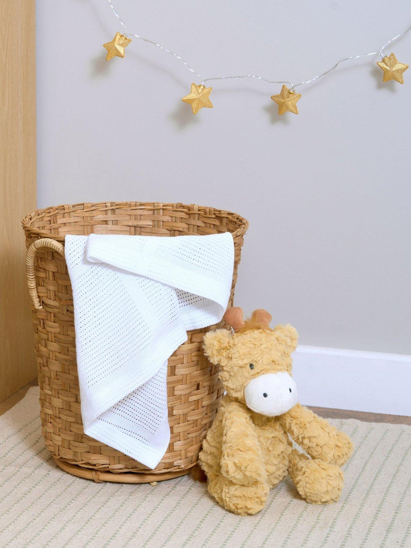 Image 4 of 4 of Clair De Lune Moses Basket Sheets &amp; Pram Cellular Blanket - White