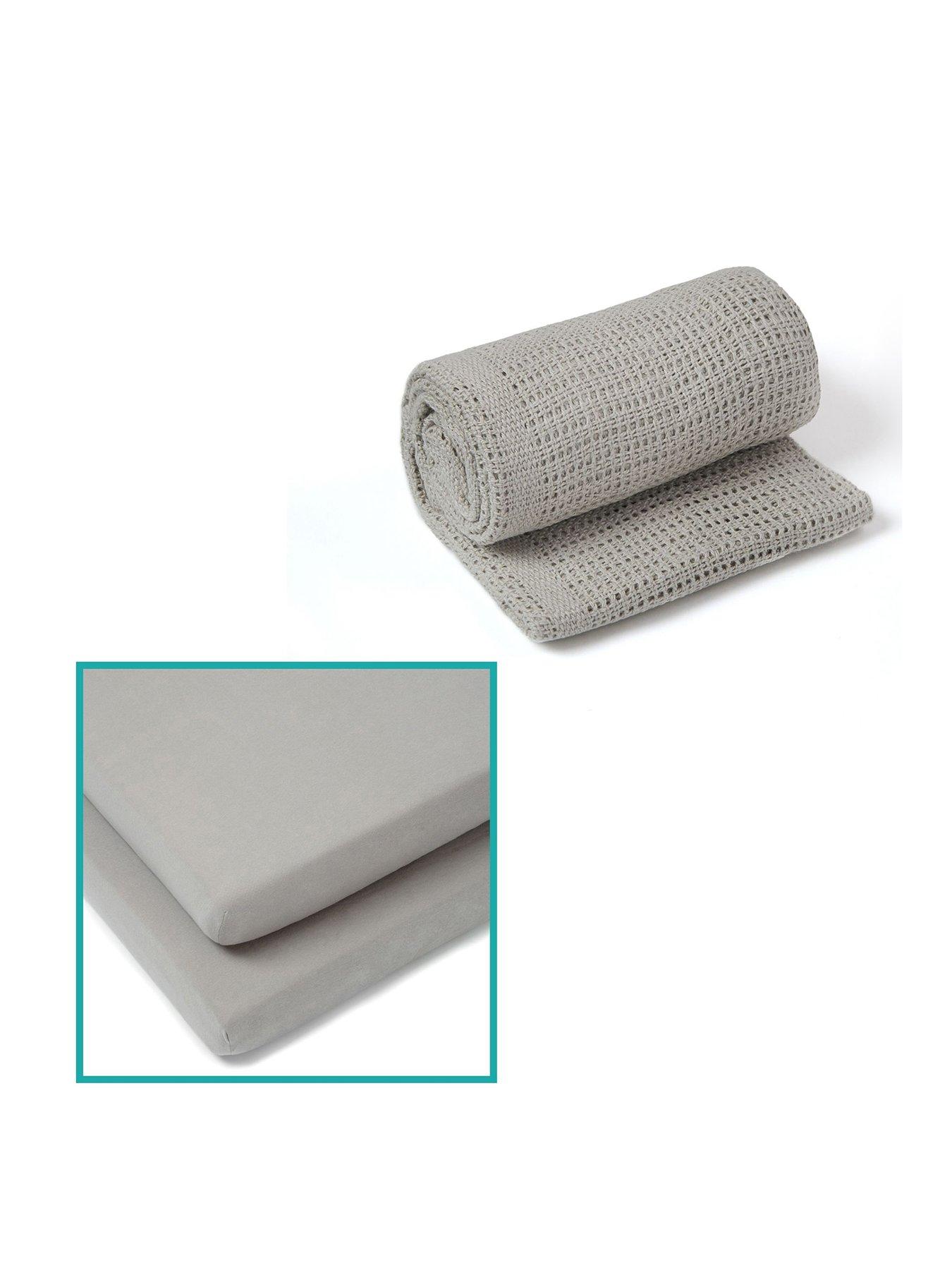 Image 2 of 5 of Clair De Lune Cot Bed Sheets &amp; Cellular Blanket - Grey