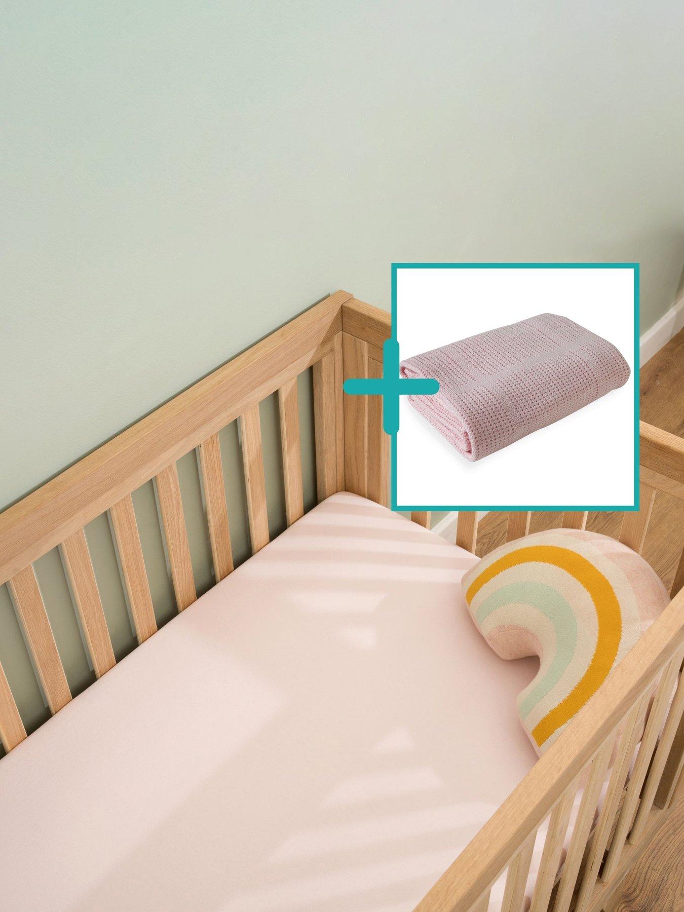 undefined Cot Bed Sheets  &  Cellular Blanket - Pink