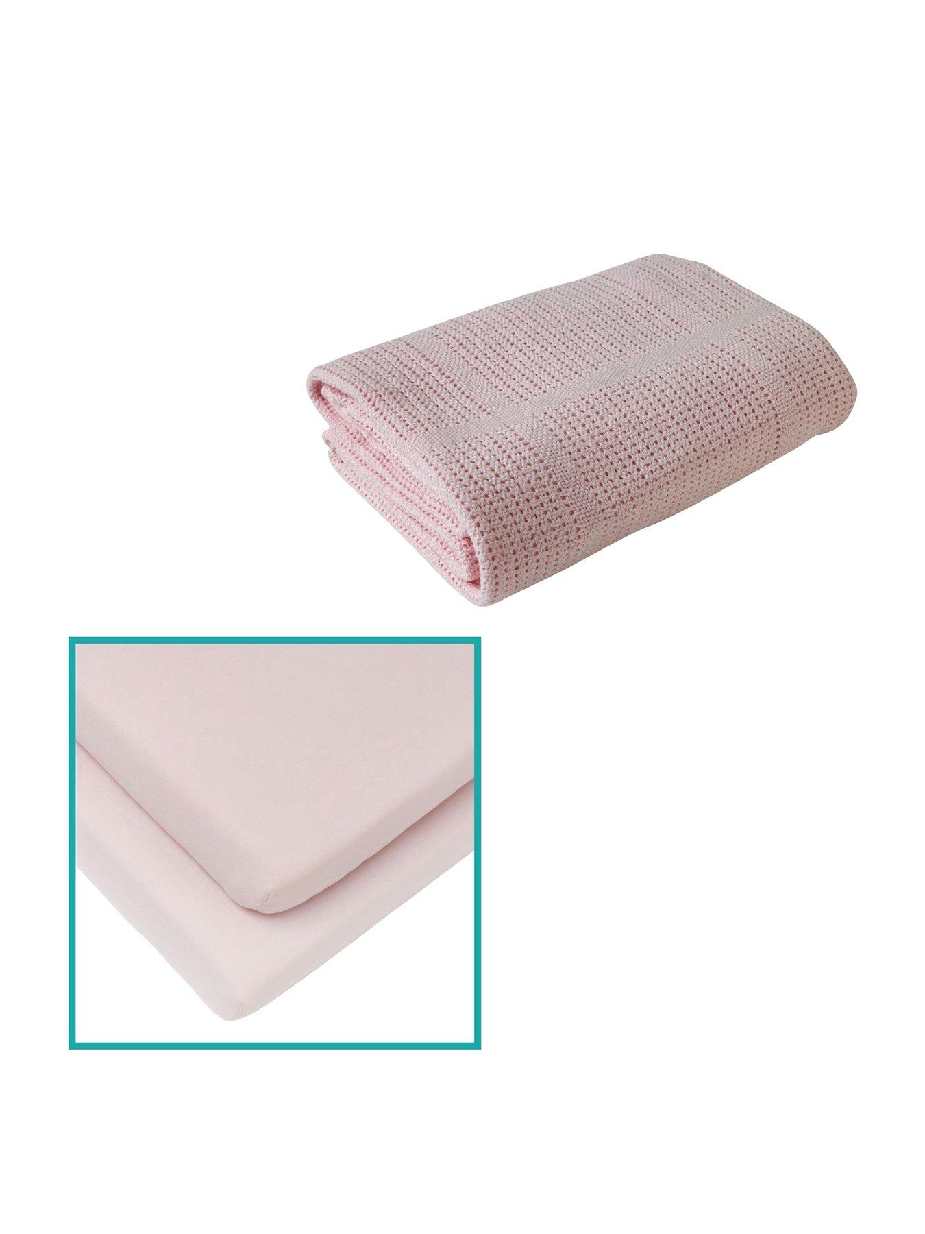 Image 2 of 5 of Clair De Lune Cot Bed Sheets &amp; Cellular Blanket -&nbsp;Pink