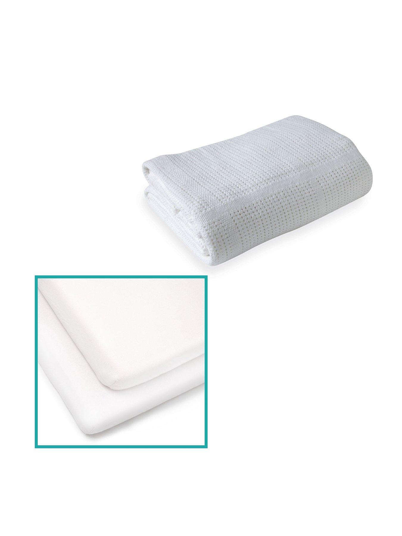 Image 2 of 4 of Clair De Lune Cot Bed Sheets &amp; Cellular Blanket -&nbsp;White