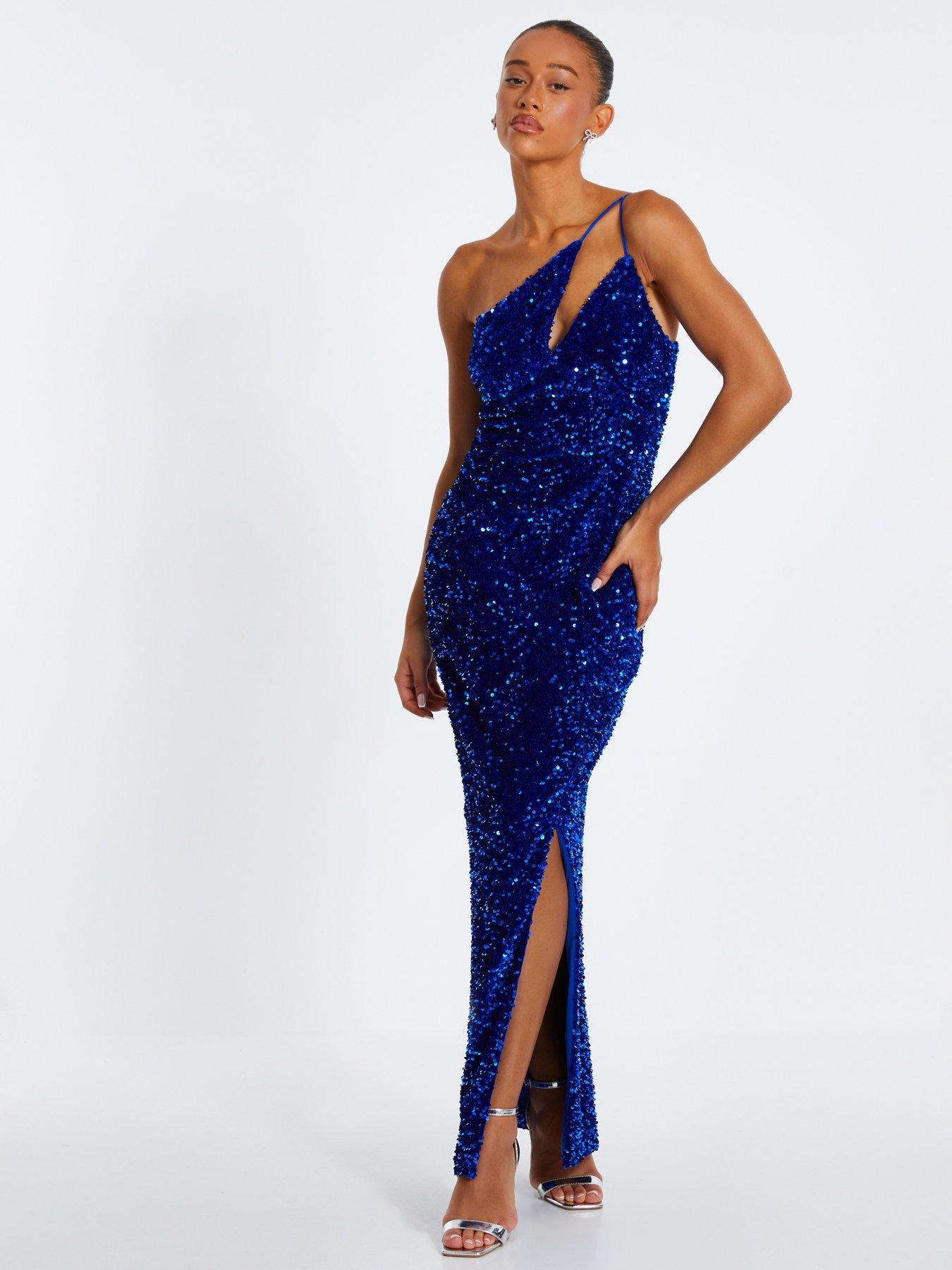 Quiz Royal Blue Sequin Maxi Dress | Very