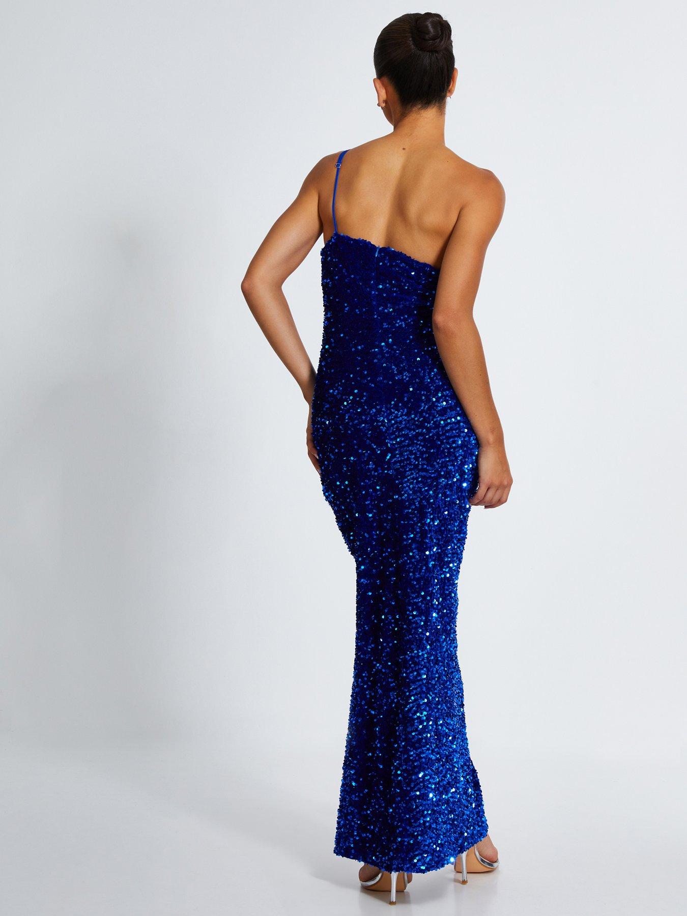 princess polly baby blue dress Royal Blue LongSleeve Sequin Dress – DoZ trend Boutique main image 1