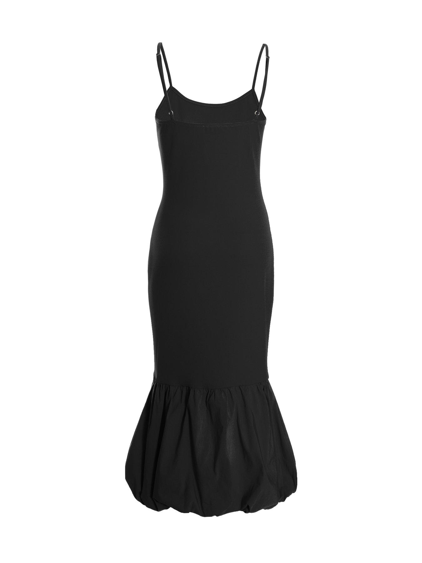 Image 5 of 6 of Quiz Puff Ball Midi Dress - Black