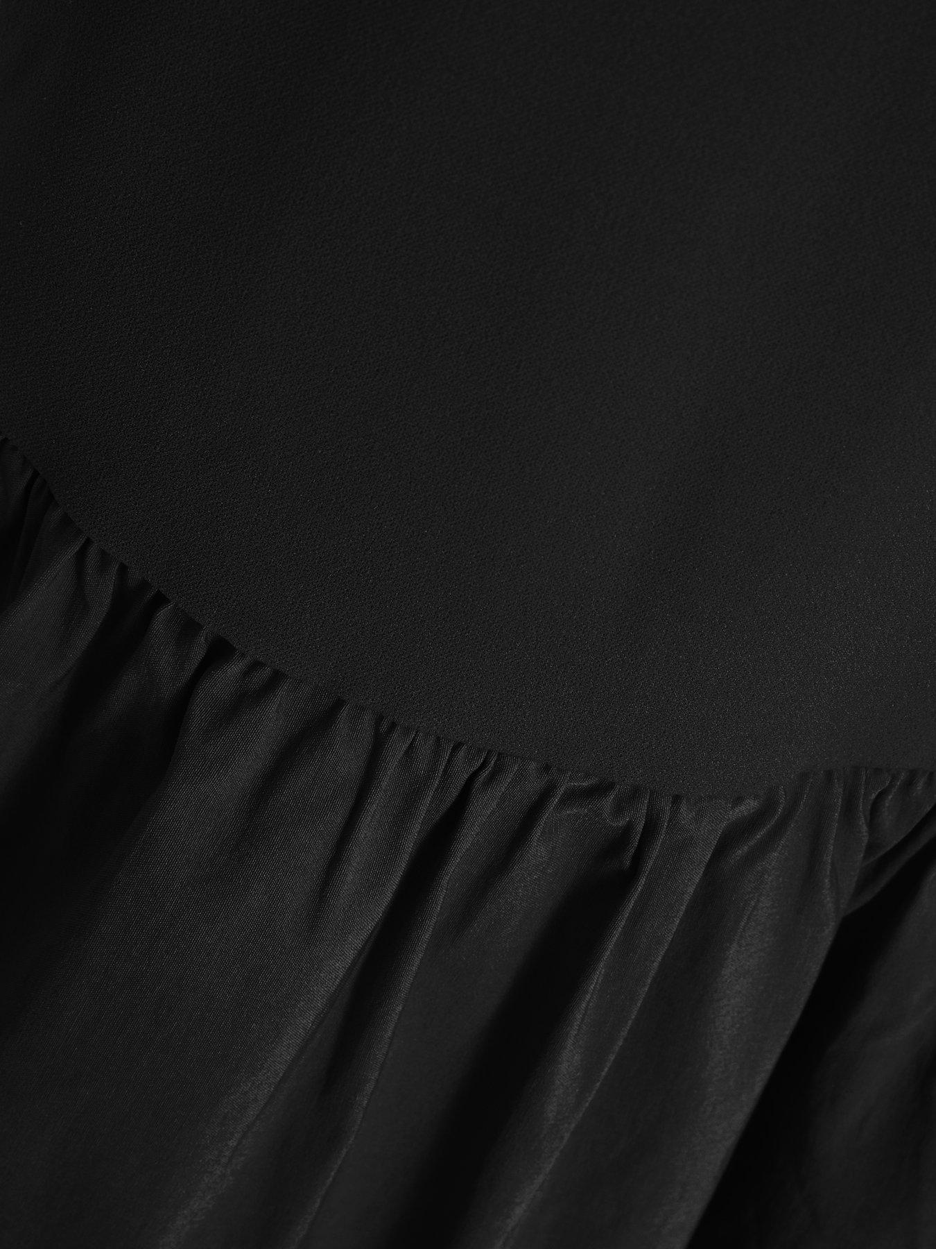 Image 6 of 6 of Quiz Puff Ball Midi Dress - Black