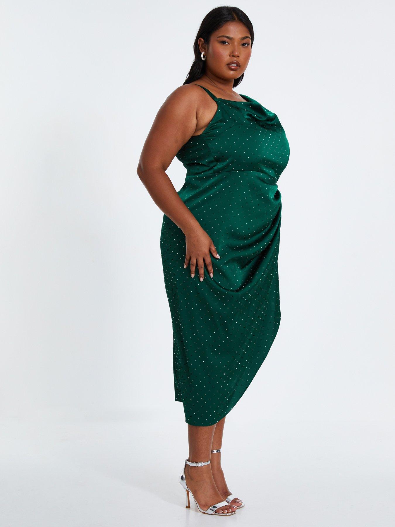 Green Plus Size Clothing Quiz Midi Dress Dresses By Quiz Quiz Plus