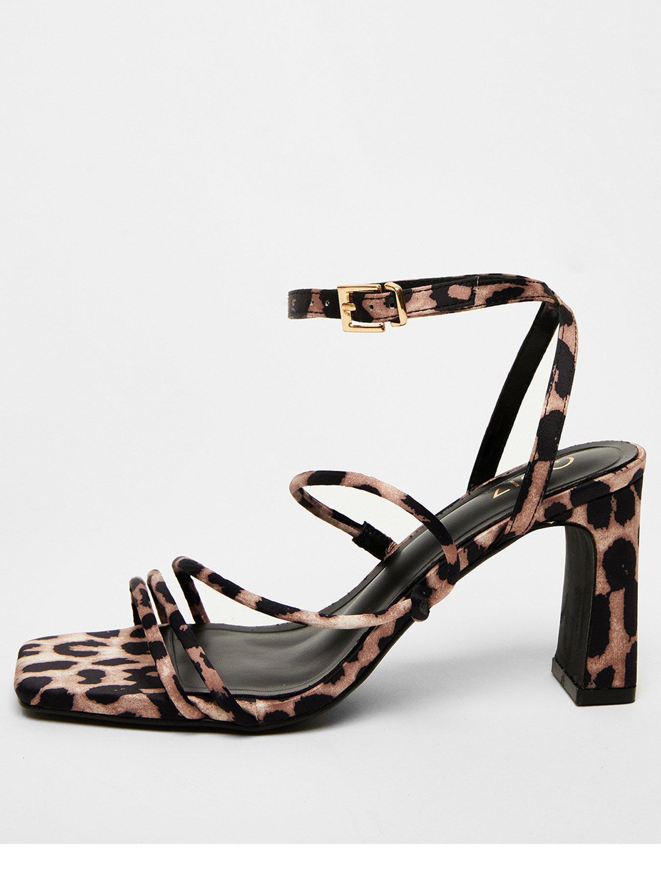 Quiz Leopard Print Heeled Sandals