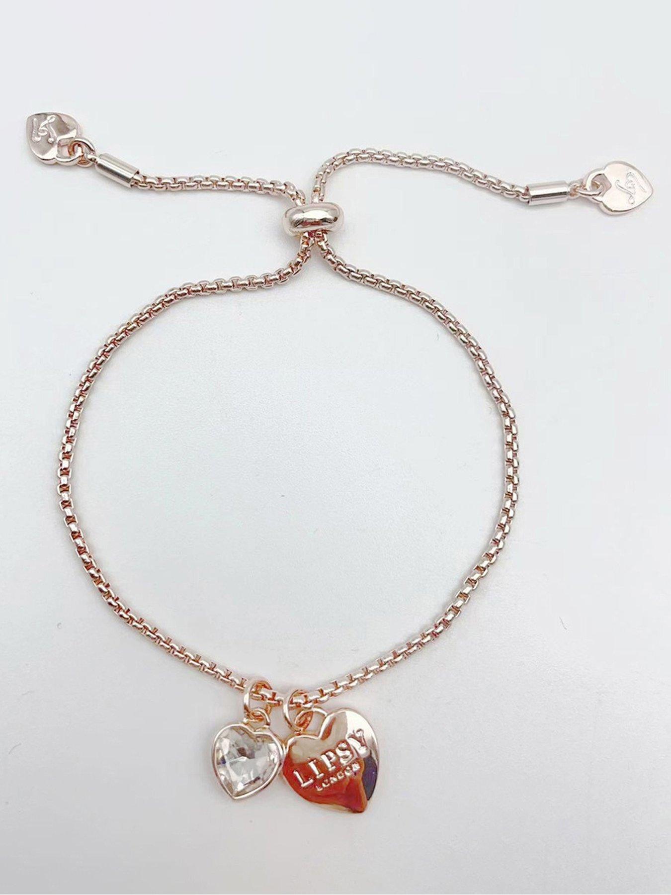 Lipsy Pink Floral Pattern Strap And Rose Gold Bracelet Set Very