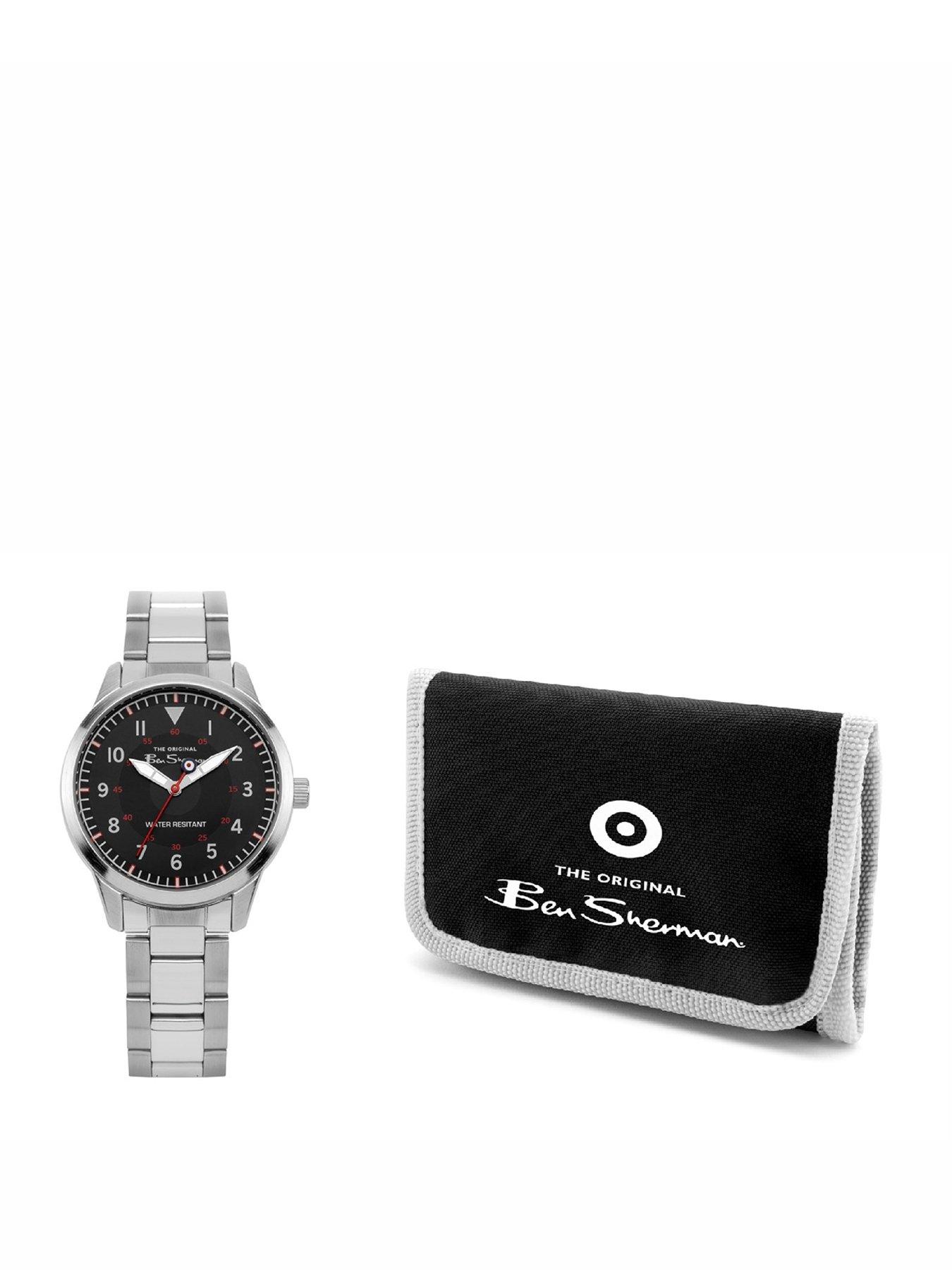 Product photograph of Ben Sherman Kids Gift Set With Silver Bracelet Watch With Black Dial from very.co.uk