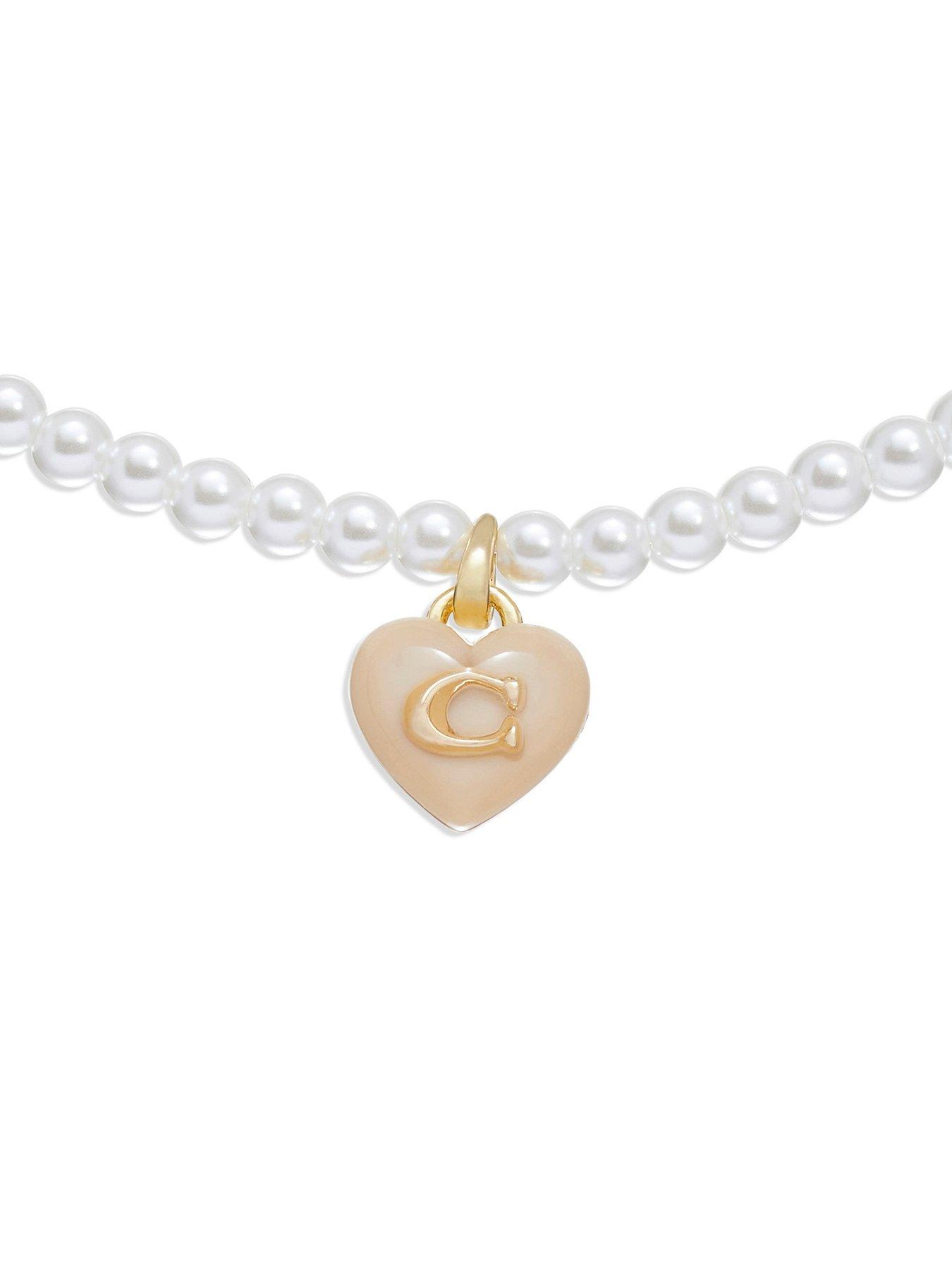 Image 2 of 4 of COACH Resin Heart Pearl Choker