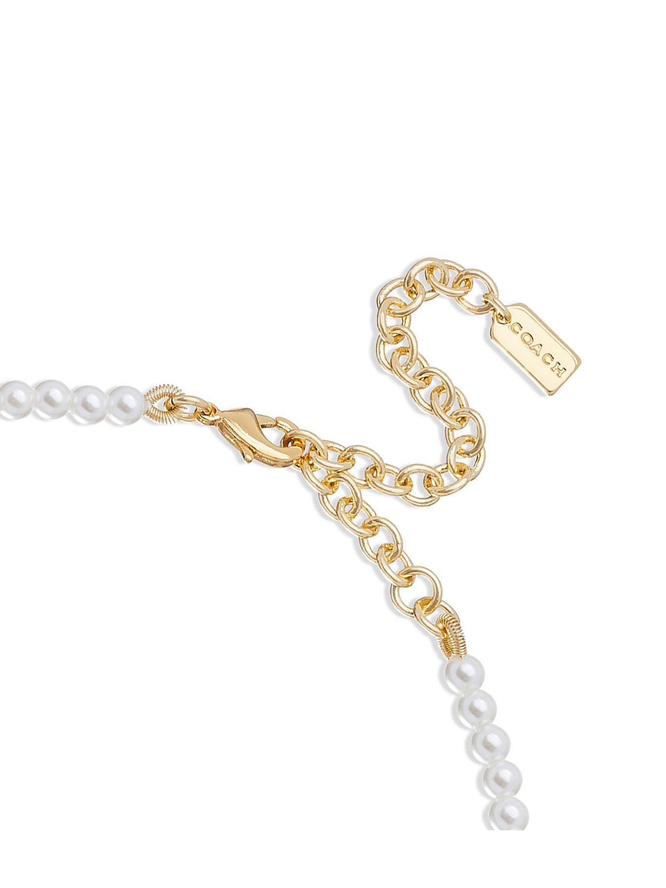 Image 4 of 4 of COACH Resin Heart Pearl Choker