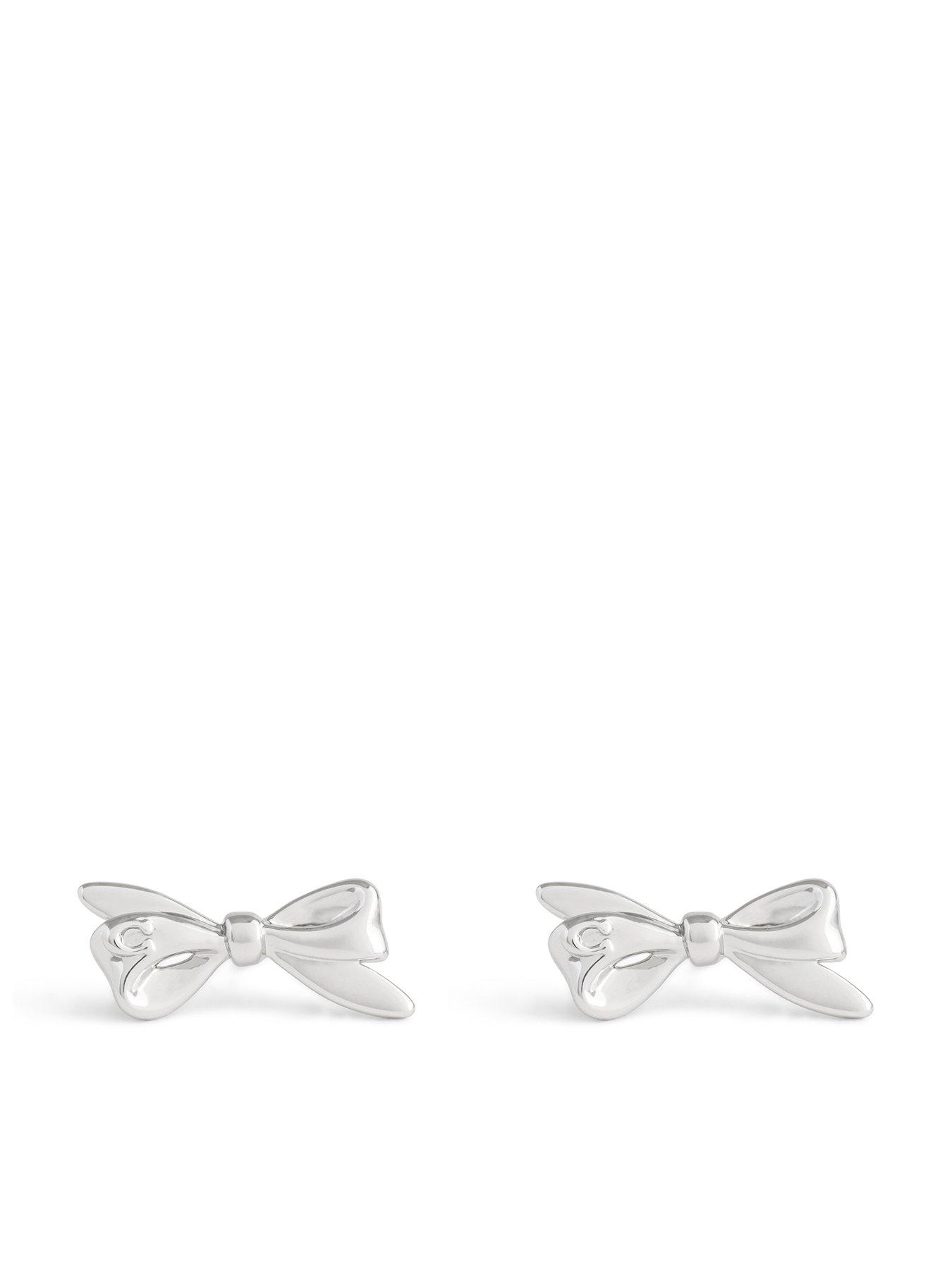 Product photograph of Coach Coach Bow Stud Earrings from very.co.uk