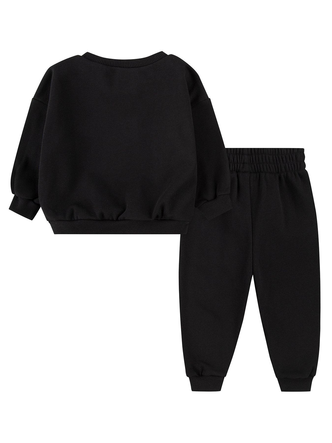 Image 2 of 3 of Nike Infants Essential Fleece Crew Tracksuit - Black