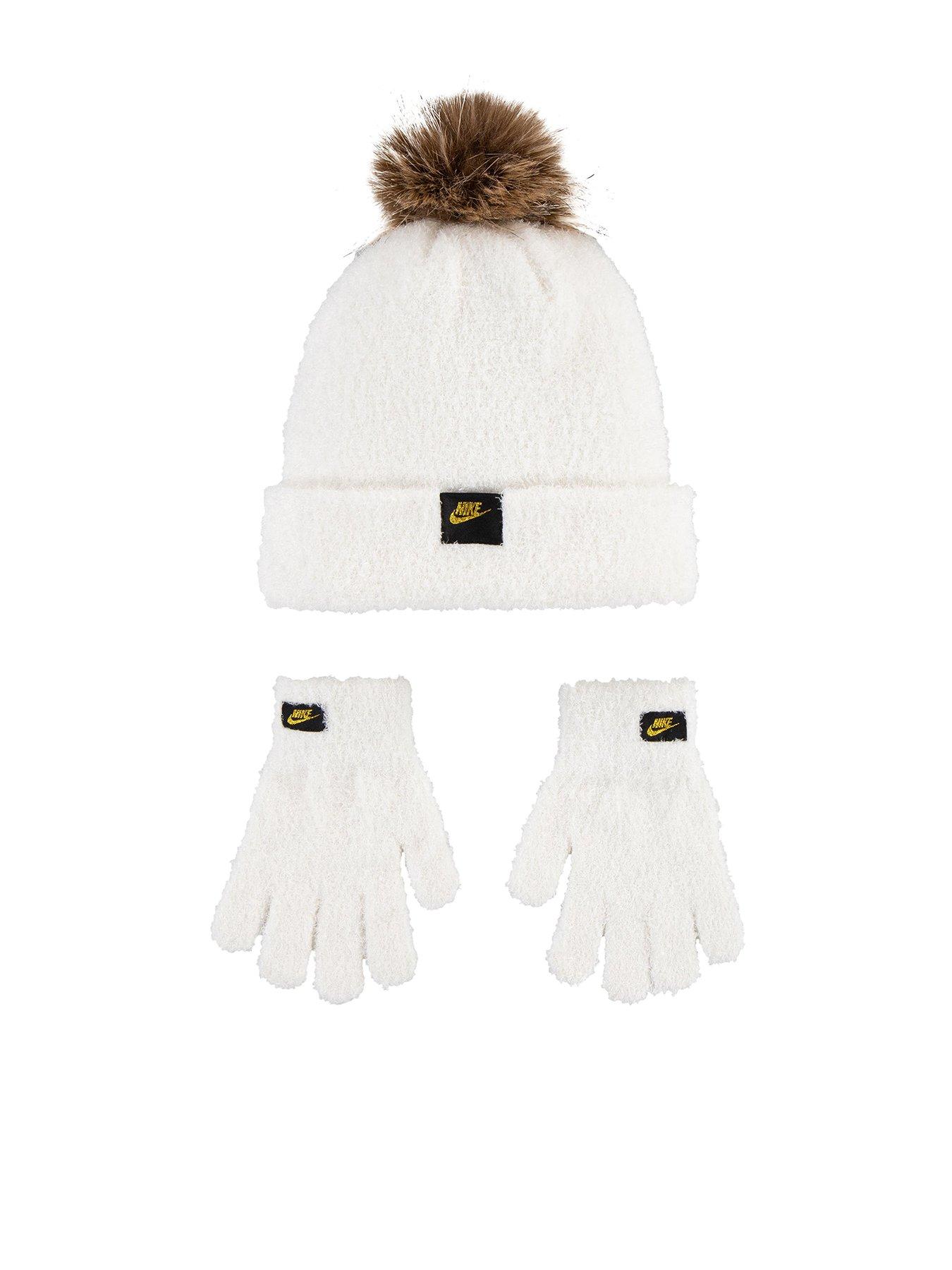 undefined Juniors Plush Gifting Peak Beanie Set - Cream