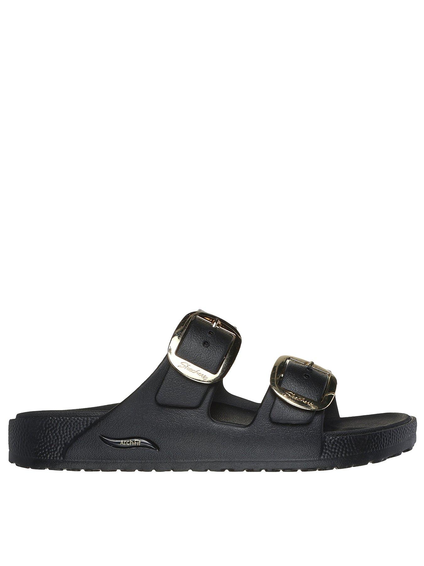 undefined Arch Fit Cali Breeze 2.0 Gold Star Molded Double Band Sandal- Black