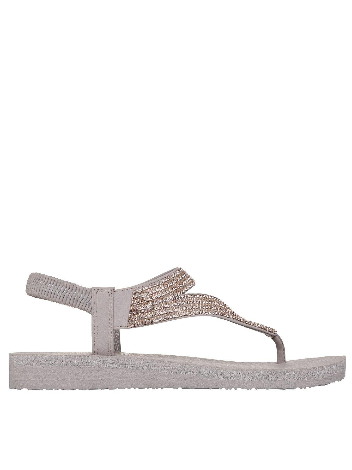 undefined Meditation Rhinestone Embellished Sling Back Sandal - Taupe Mitobuck/rhinestone
