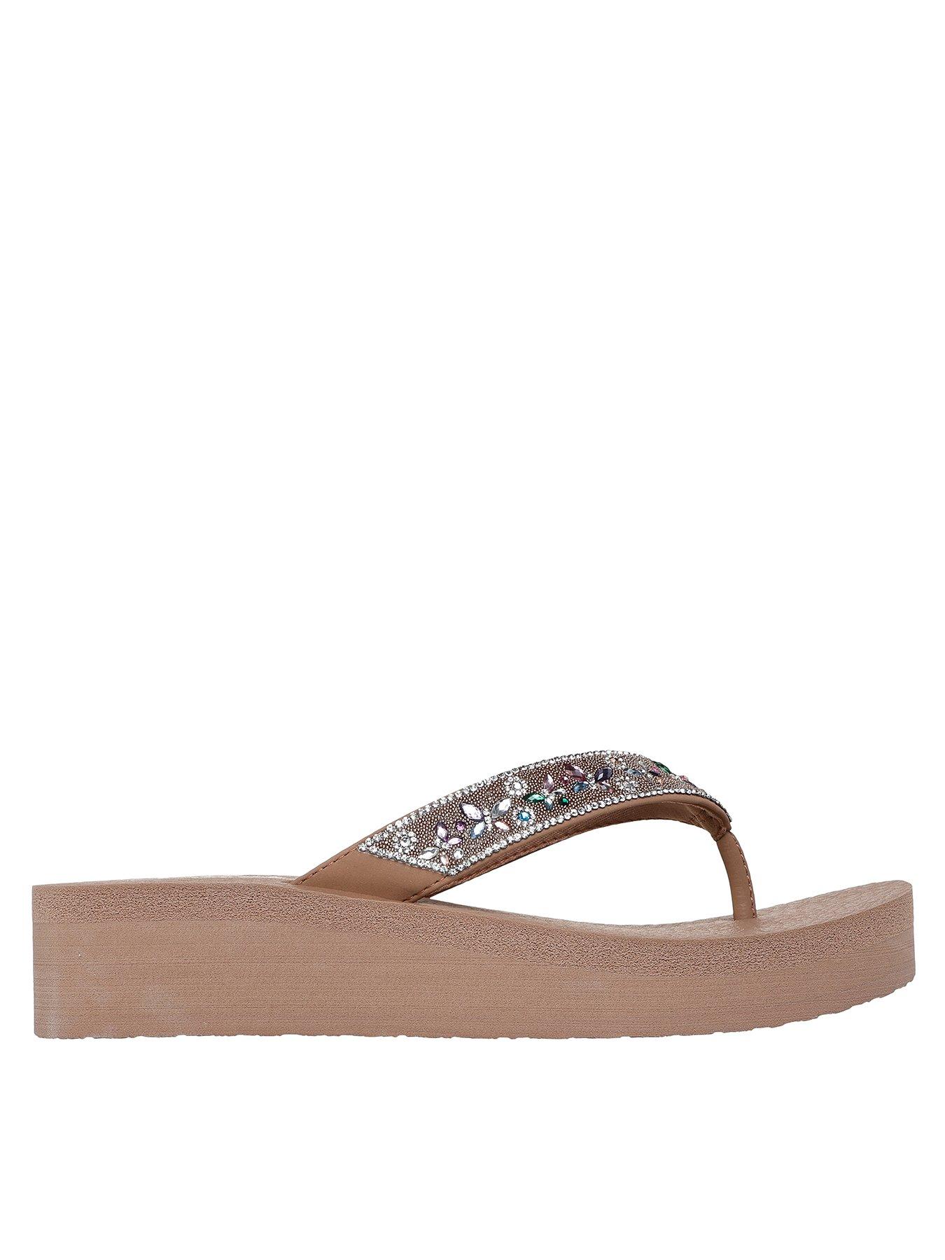 undefined Vinyasa Butterfly And Flower Gem Thong Sandal- Mocha Mitobuck