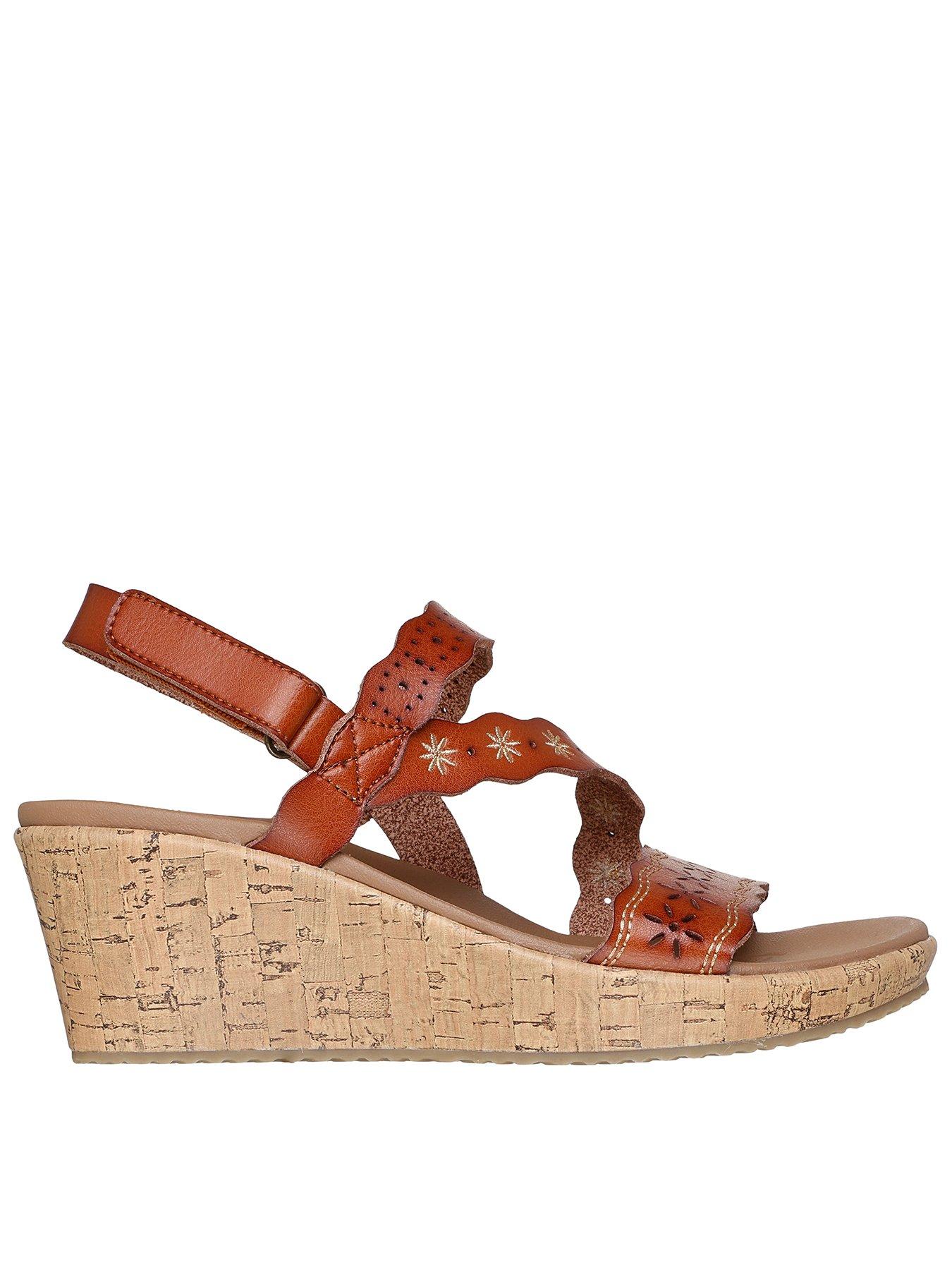 undefined Beverlee Cherished Scalloped Wedge Sandal - Luggage
