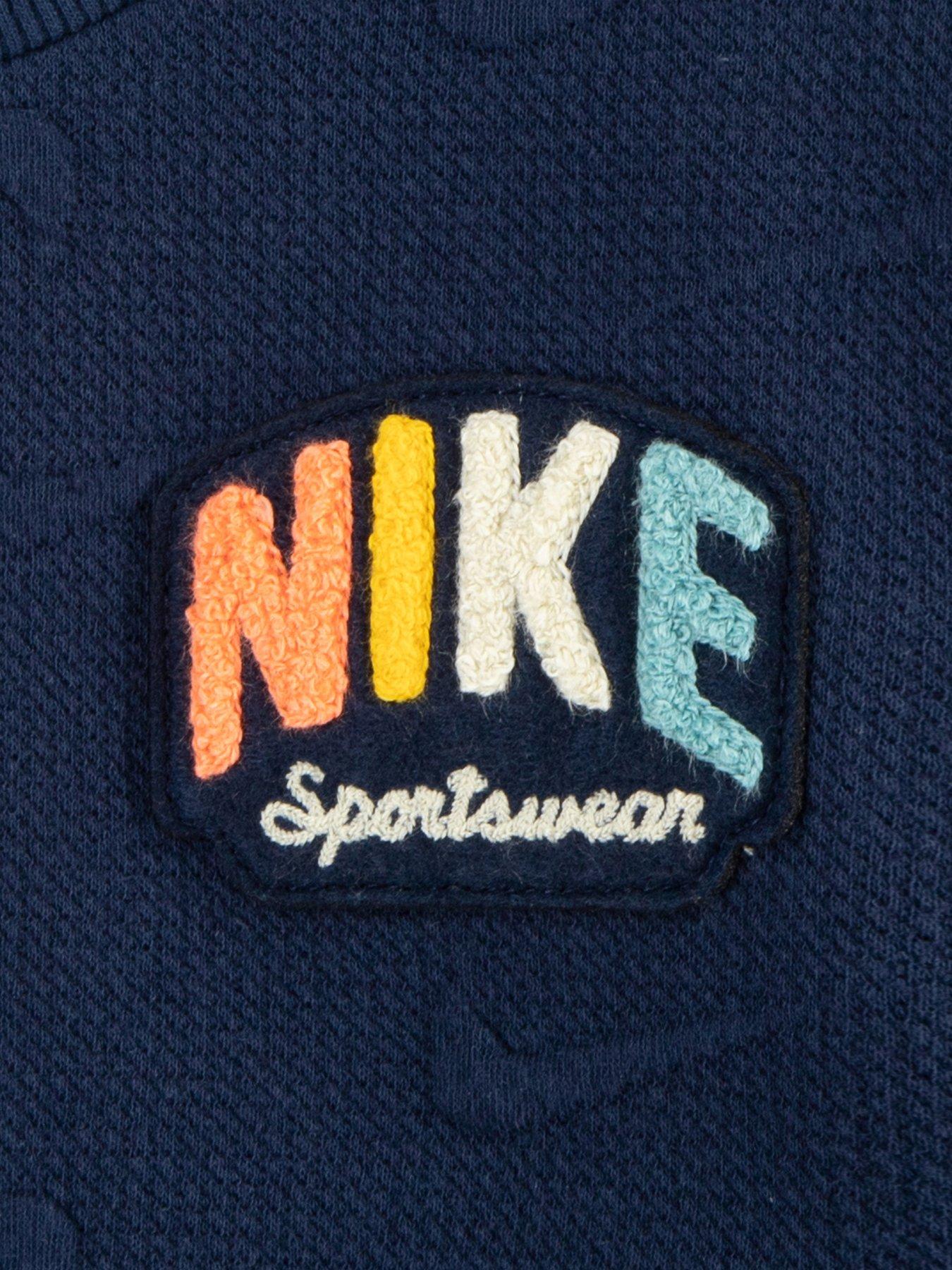 Image 3 of 4 of Nike Kids Boys Powder Play Jacquard Crew Tracksuit - Navy