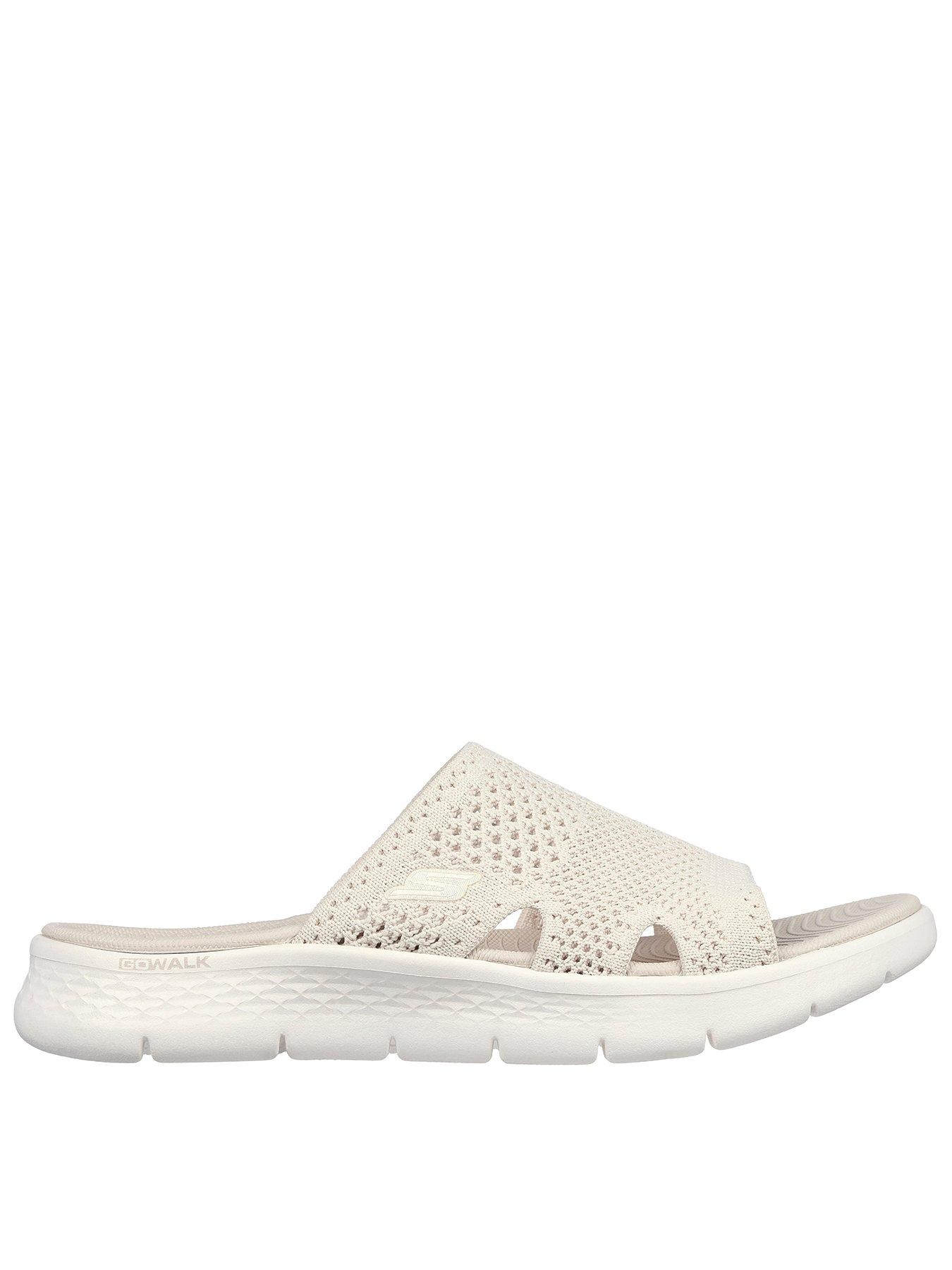 undefined Go Walk Flex Sandal Textured Knit Slide  - Natural