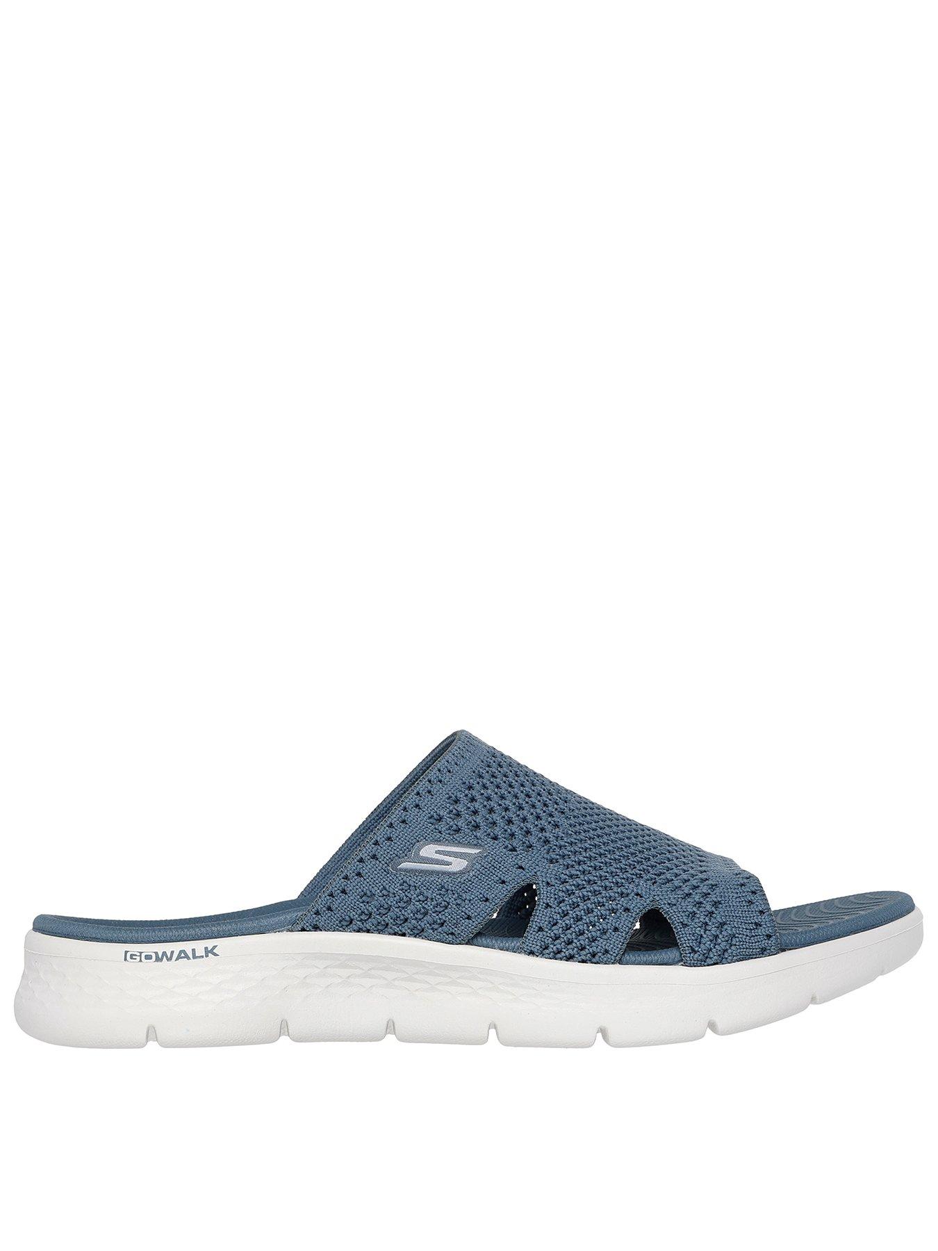 undefined Go Walk Flex Sandal Textured Knit Slide - Slate