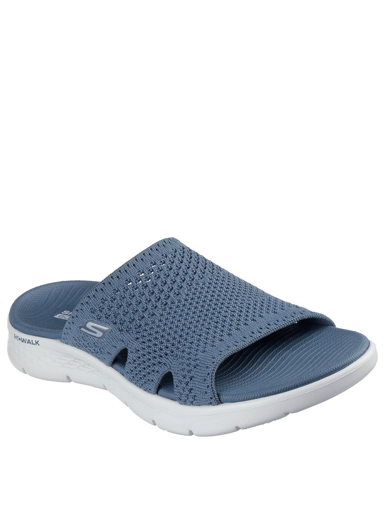 Image 2 of 5 of Skechers Go Walk Flex Sandal Textured Knit Slide - Slate