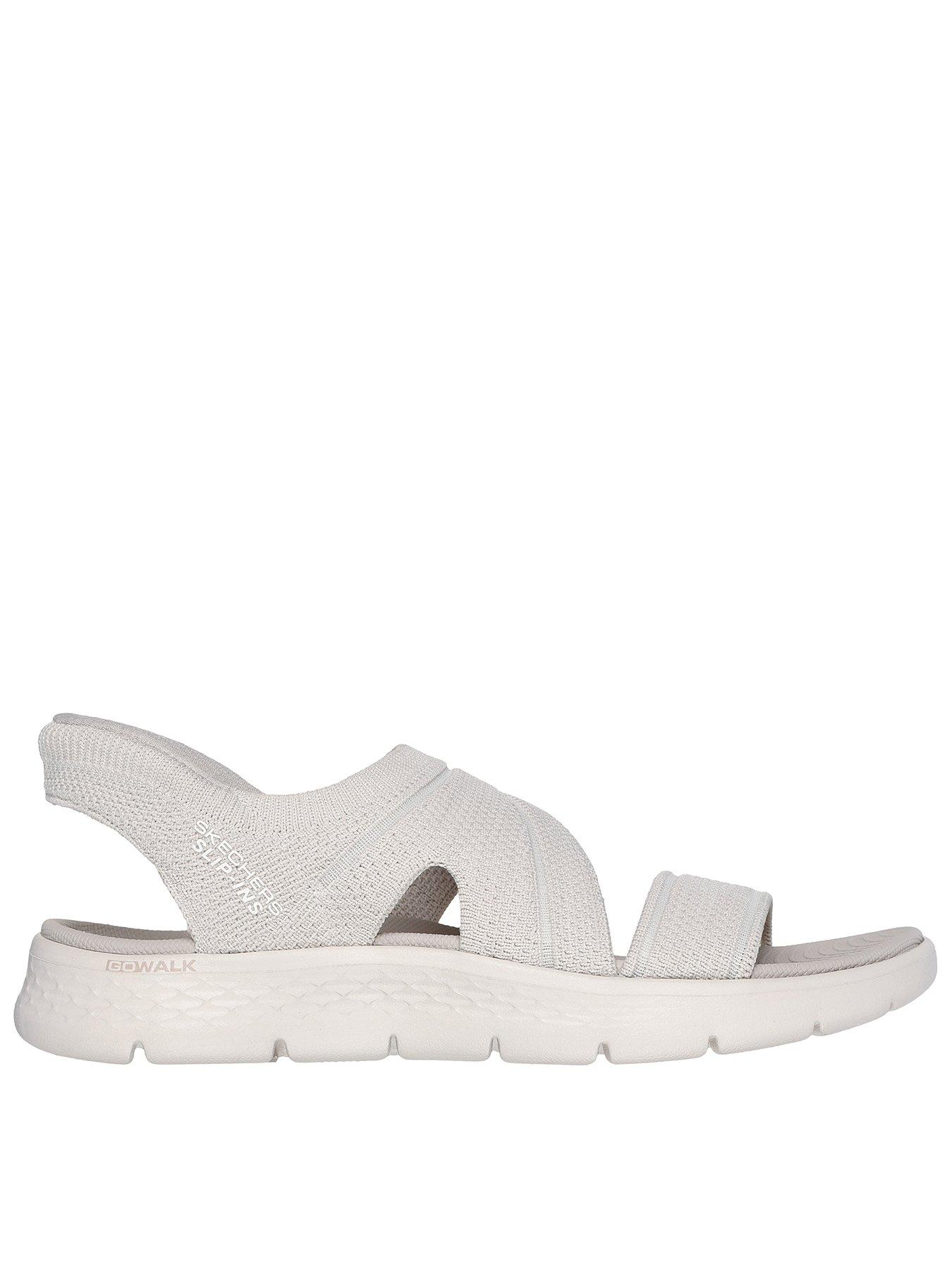 Skechers Go Walk Flex Sandal Enticing Slip-ins Knit Asymmetrical Sandal - Natural