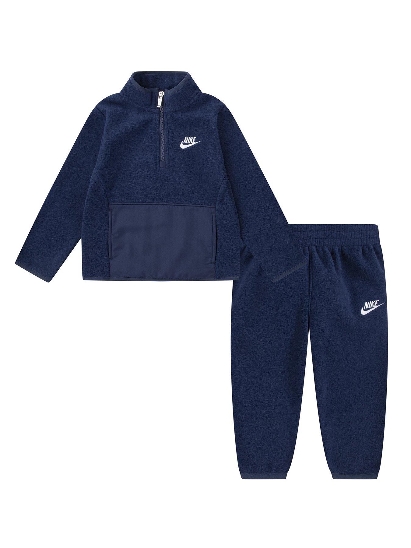 undefined Infants Boys Lifestyle Essential 1/2 Zip Tracksuit - Navy