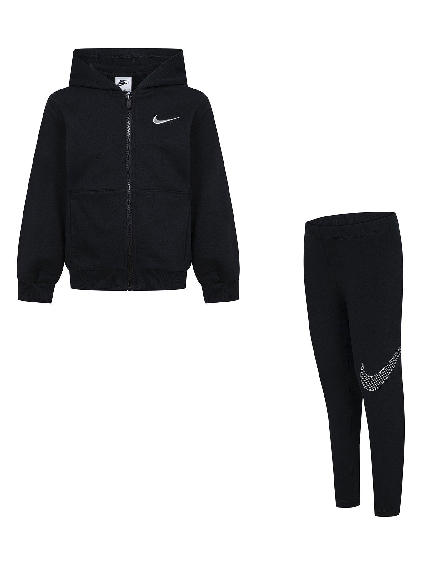 undefined Kids Girls Shine Hoody Legging Tracksuit - Black