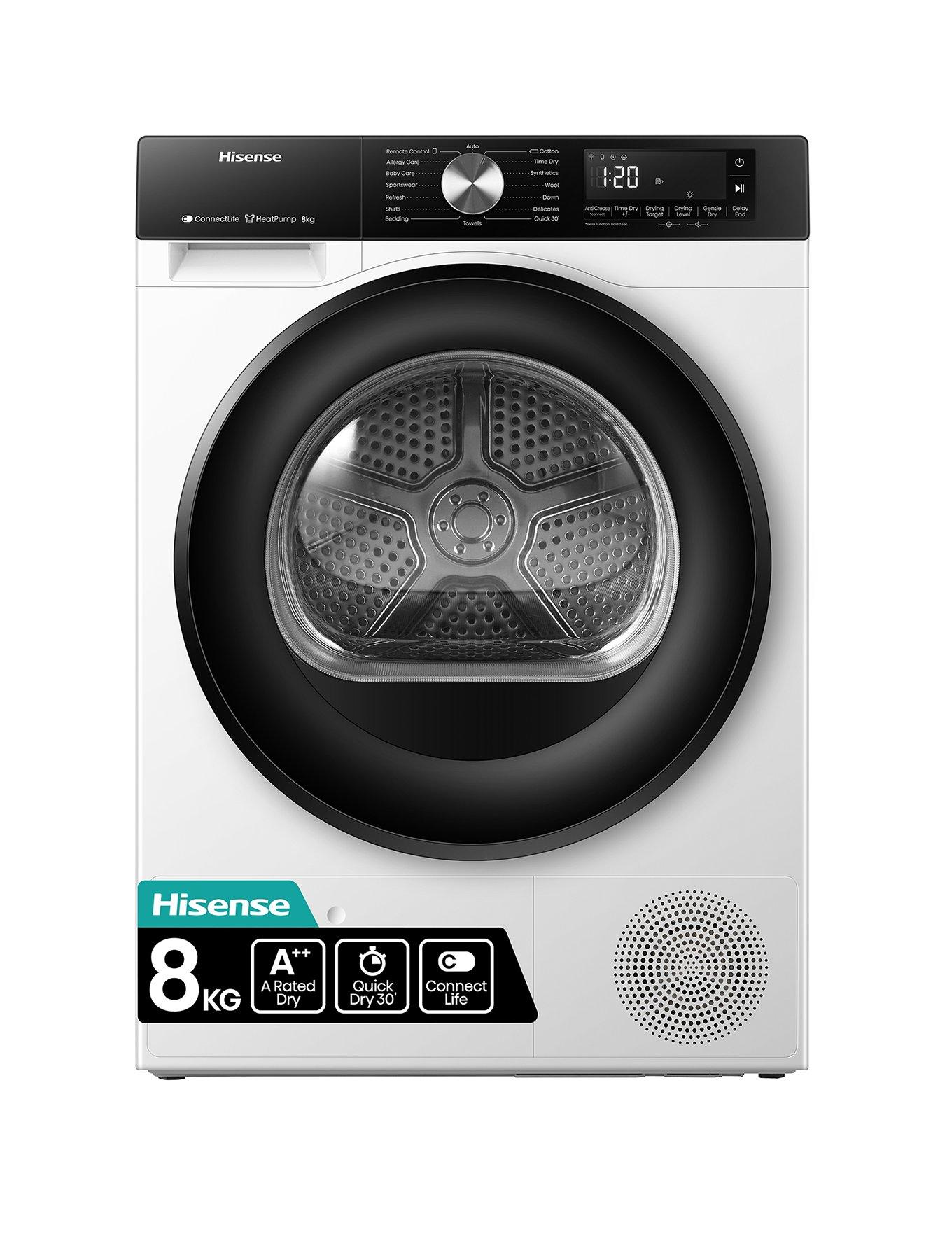 Hisense 3S Series DH3S802BW3 8kg Heat Pump Tumble Dryer - White