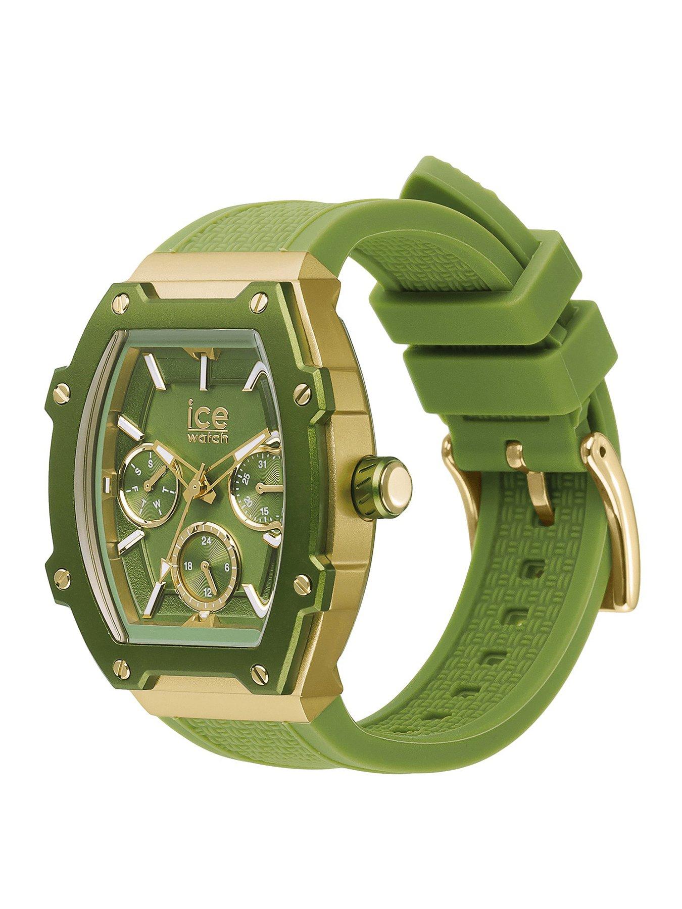 Image 2 of 7 of Ice-Watch Boliday Green Dial and Silicone Strap Day Date Watch