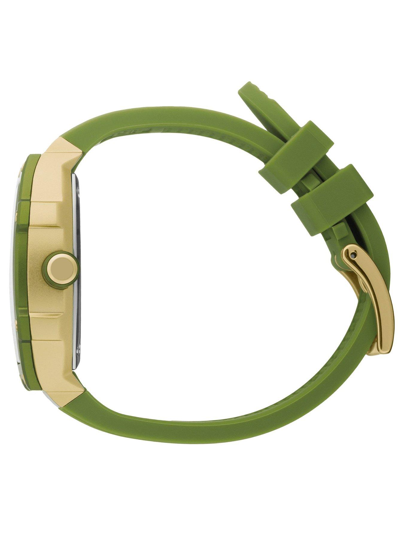 Image 4 of 7 of Ice-Watch Boliday Green Dial and Silicone Strap Day Date Watch