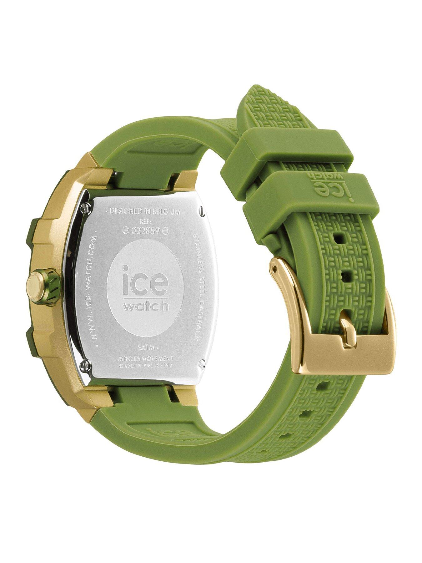 Image 5 of 7 of Ice-Watch Boliday Green Dial and Silicone Strap Day Date Watch