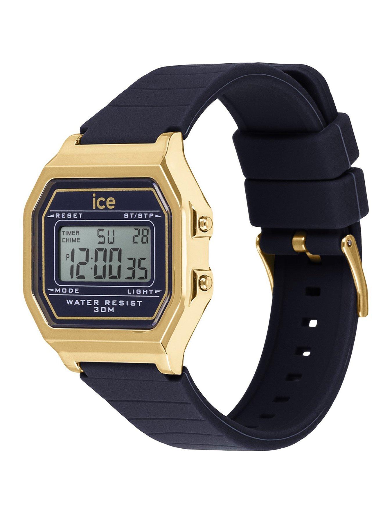 Image 2 of 6 of Ice-Watch retro Digi Twilight Blue Dial Twilight Blue Silcone Strap 32mm Digital Watch