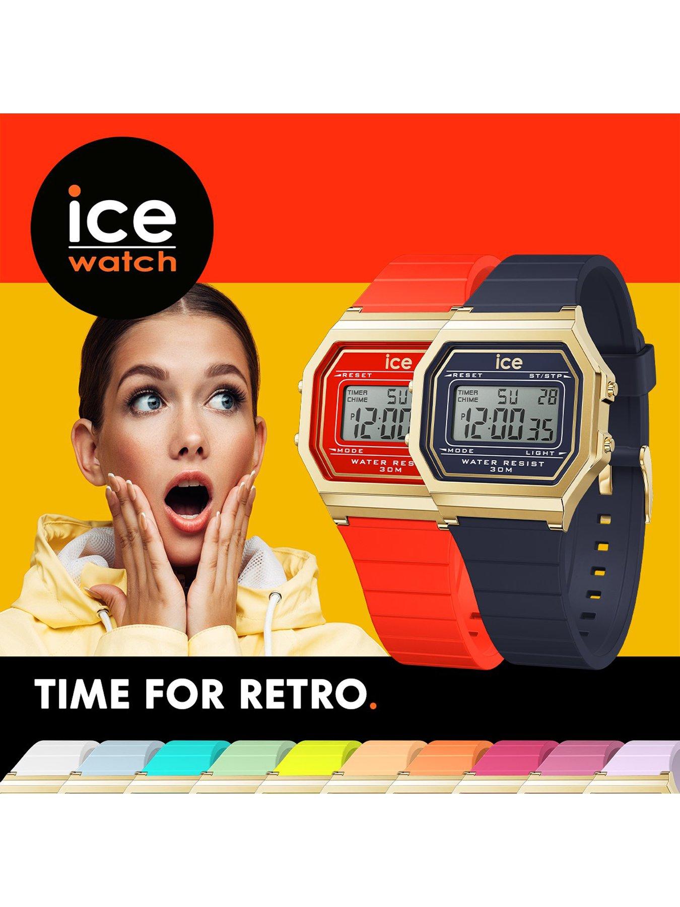 Image 3 of 6 of Ice-Watch retro Digi Twilight Blue Dial Twilight Blue Silcone Strap 32mm Digital Watch