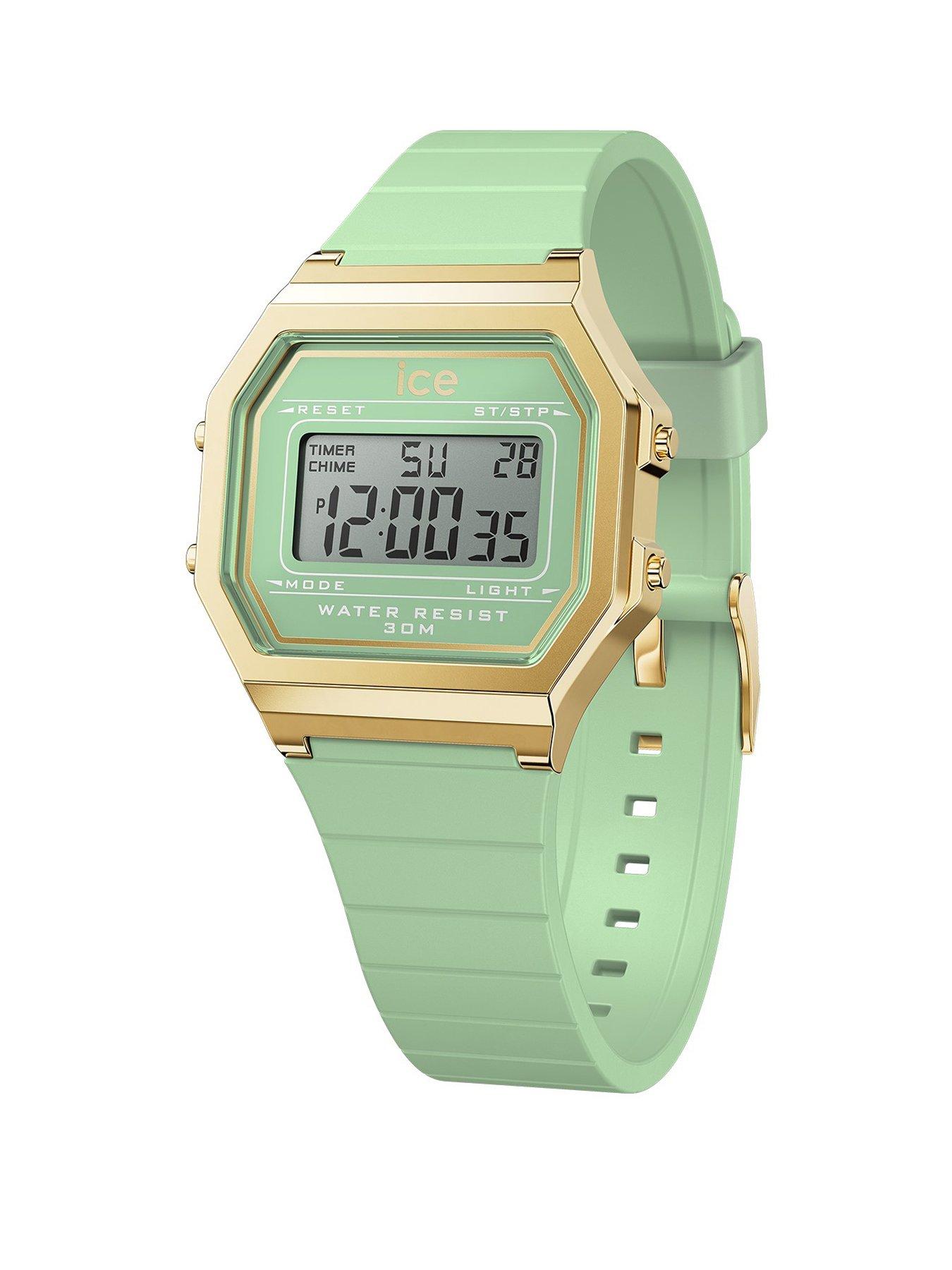 undefined Retro Digi Lagoon Green Silcone Strap 32mm Digital Watch