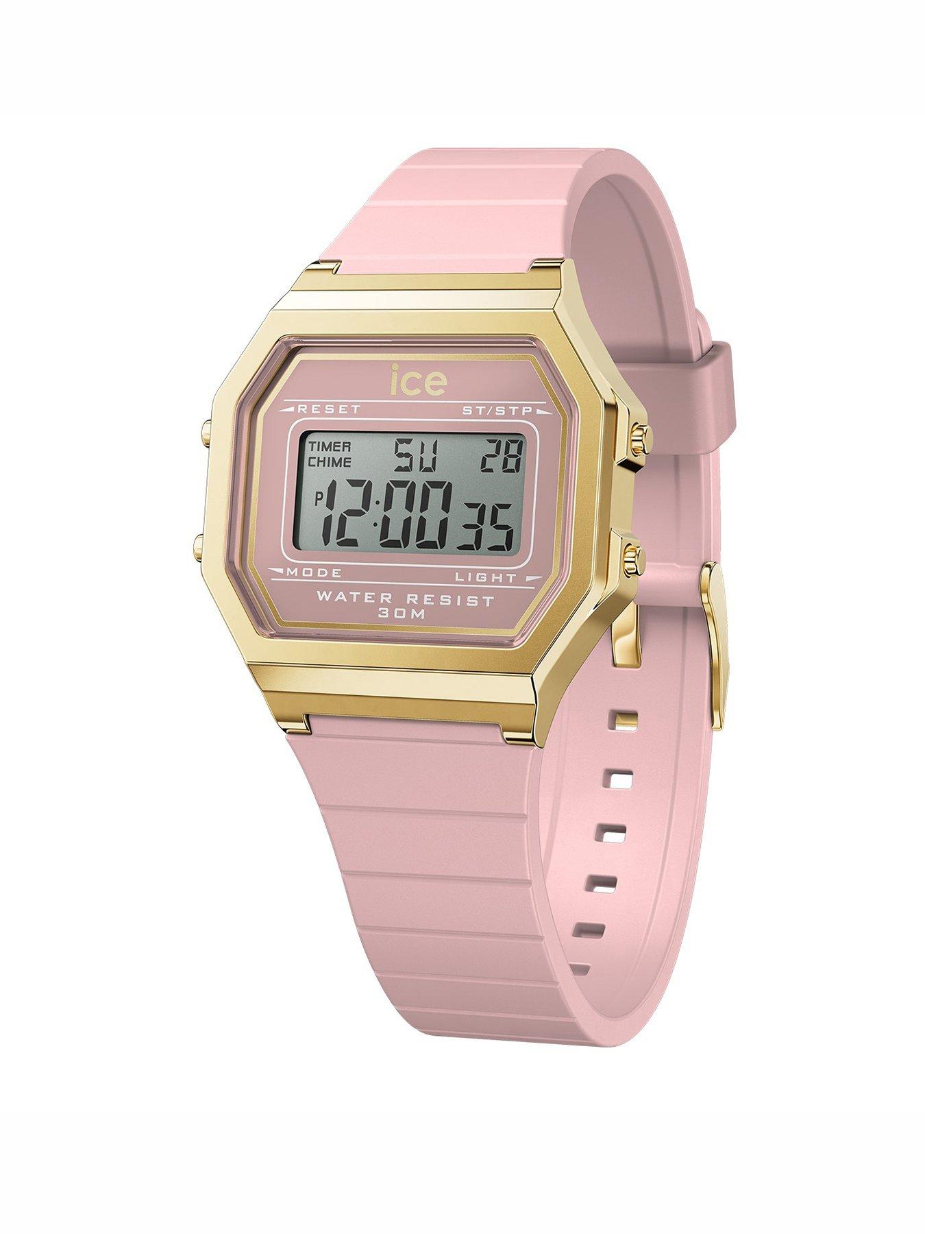 Product photograph of Ice-watch Retro Digi Blush Pink 32mm Digital Watch from very.co.uk