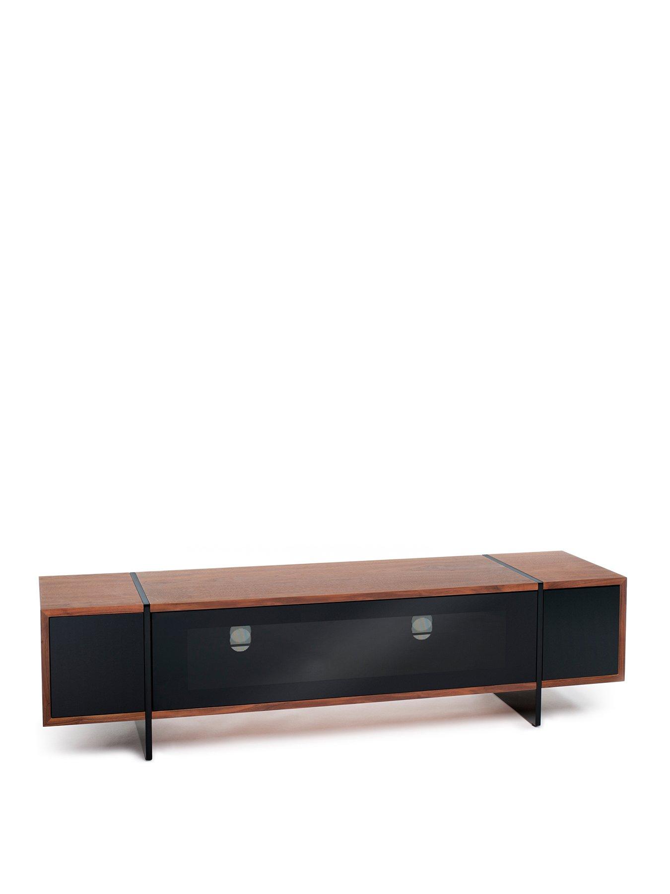 Image 3 of 4 of AVF Edge TV&nbsp;Stand with Drop Door - Walnut/Black - fits up to 80 inch TV